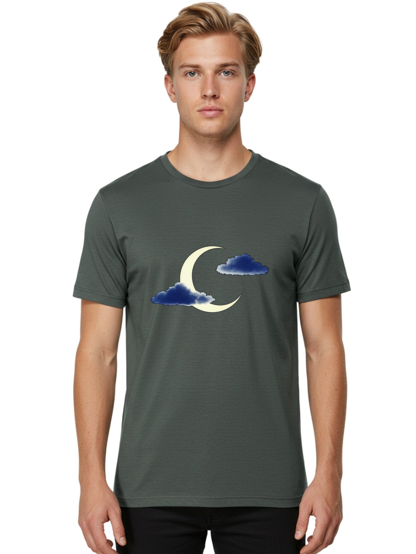Crescent-Moon-With-Clouds Men'S Graphic Tee, 100% Cotton, Comfortable Casual Summer Wear, Machine Washable, Vintage Camera, Old Camera, Antique Camera, Black Camera, Classic Photography, Photography Equipment, Nostalgic Device, Film Camera, Bag362 29