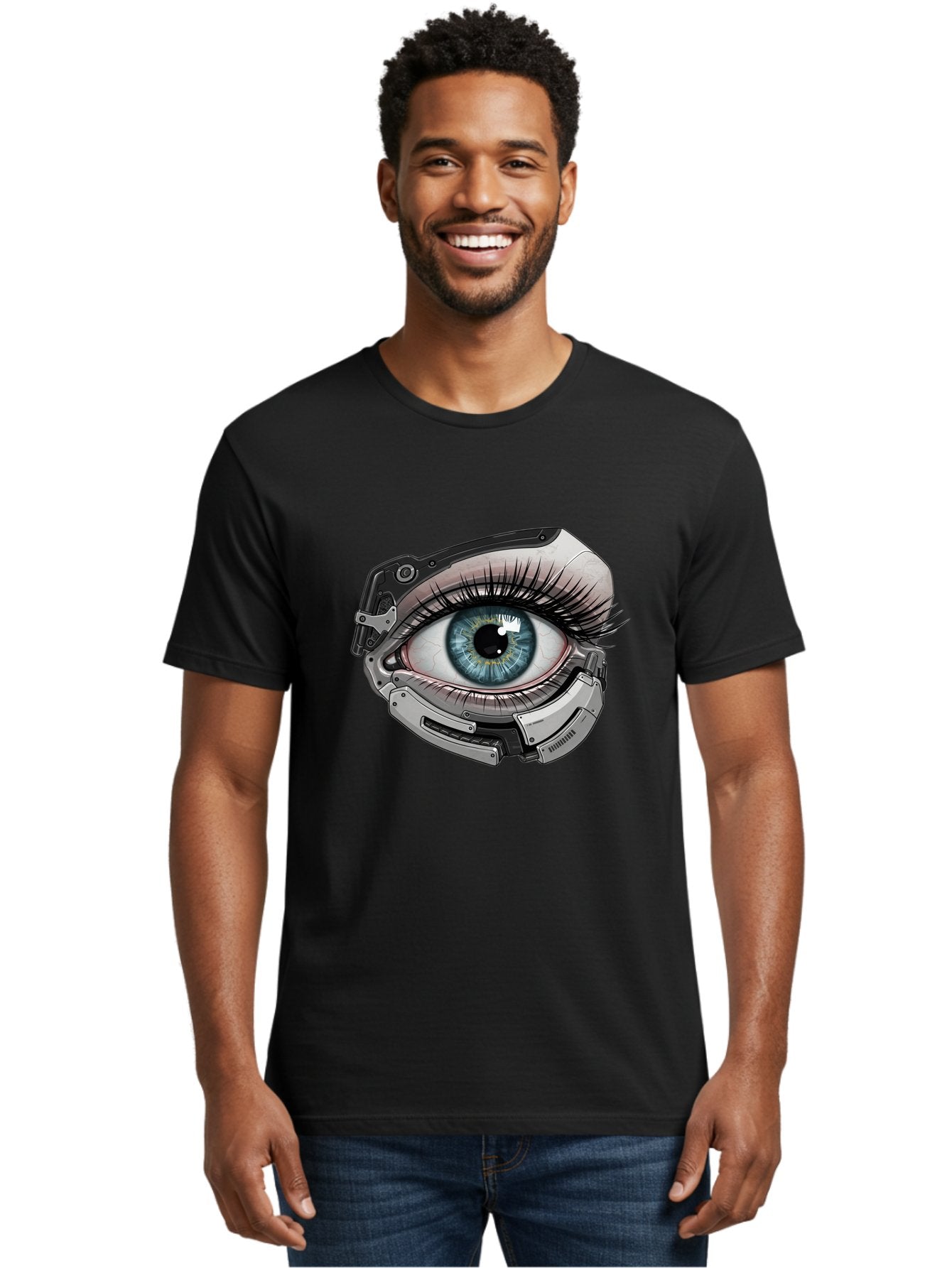 Cyborg-Eye Men'S Graphic Tee, 100% Cotton, Comfortable Casual Summer Wear, Machine Washable, Vintage Camera, Old Camera, Antique Camera, Black Camera, Classic Photography, Photography Equipment, Nostalgic Device, Film Camera, Camera Art Bag376 20