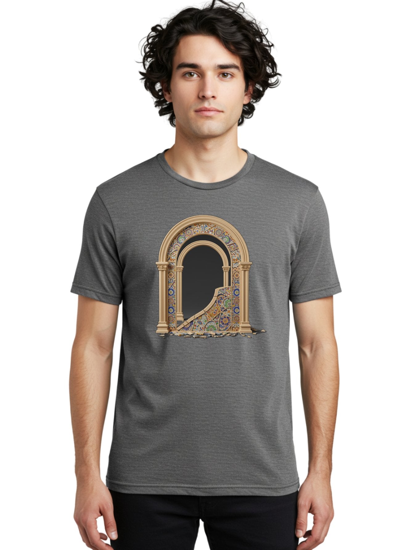 Damaged-Archway Men'S Graphic Tee, 100% Cotton, Comfortable Casual Summer Wear, Machine Washable, Vintage Camera, Old Camera, Antique Camera, Black Camera, Classic Photography, Photography Equipment, Nostalgic Device, Film Camera, Camera Art Bag378 24