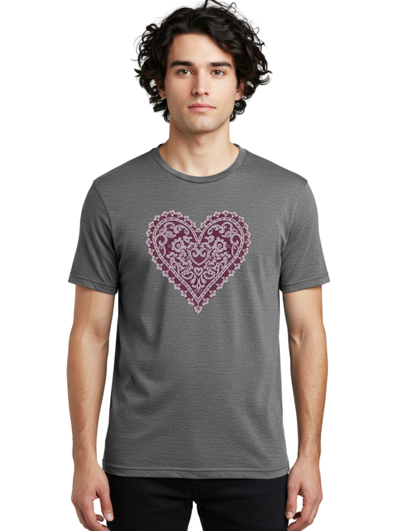 Decorative-Heart-Lace Men'S Graphic Tee, 100% Cotton, Comfortable Casual Summer Wear, Machine Washable, Vintage Camera, Old Camera, Antique Camera, Black Camera, Classic Photography, Photography Equipment, Nostalgic Device, Film Camera, Bag385 25