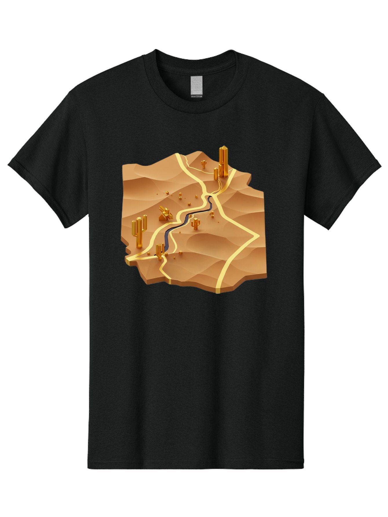 Desert-Landscape-Isometric-Map Men'S Graphic Tee, 100% Cotton, Comfortable Casual Summer Wear, Machine Washable, Vintage Camera, Old Camera, Antique Camera, Black Camera, Classic Photography, Photography Equipment, Nostalgic Device, Bag388 3