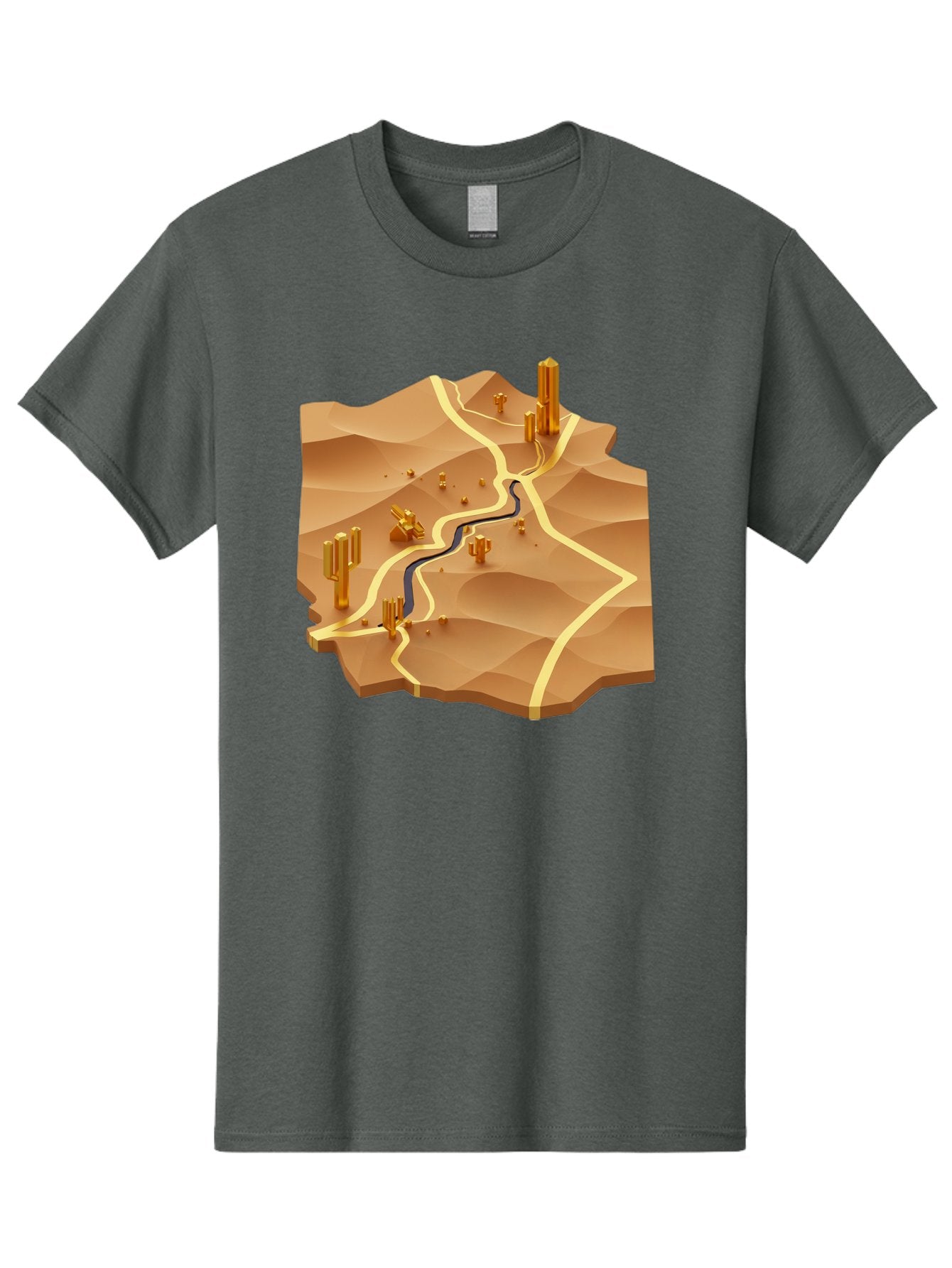 Desert-Landscape-Isometric-Map Men'S Graphic Tee, 100% Cotton, Comfortable Casual Summer Wear, Machine Washable, Vintage Camera, Old Camera, Antique Camera, Black Camera, Classic Photography, Photography Equipment, Nostalgic Device, Bag388 8