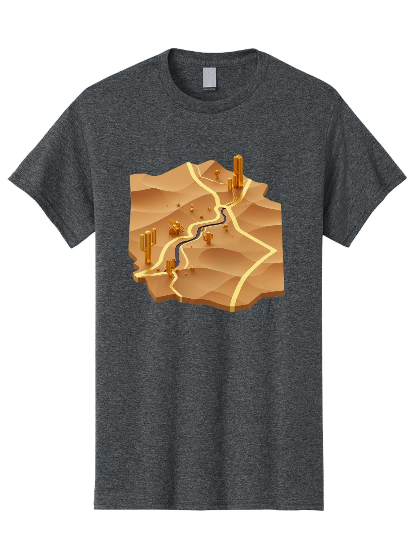 Desert-Landscape-Isometric-Map Men'S Graphic Tee, 100% Cotton, Comfortable Casual Summer Wear, Machine Washable, Vintage Camera, Old Camera, Antique Camera, Black Camera, Classic Photography, Photography Equipment, Nostalgic Device, Bag388 12