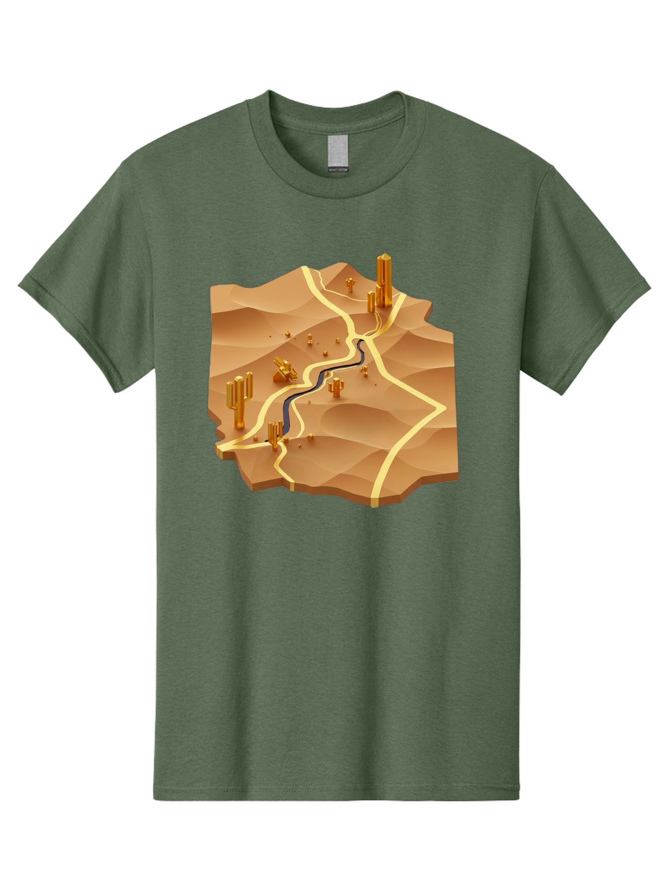 Desert-Landscape-Isometric-Map Men'S Graphic Tee, 100% Cotton, Comfortable Casual Summer Wear, Machine Washable, Vintage Camera, Old Camera, Antique Camera, Black Camera, Classic Photography, Photography Equipment, Nostalgic Device, Bag388 11