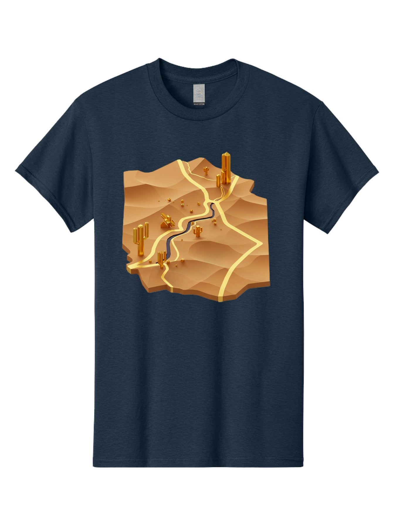 Desert-Landscape-Isometric-Map Men'S Graphic Tee, 100% Cotton, Comfortable Casual Summer Wear, Machine Washable, Vintage Camera, Old Camera, Antique Camera, Black Camera, Classic Photography, Photography Equipment, Nostalgic Device, Bag388 9