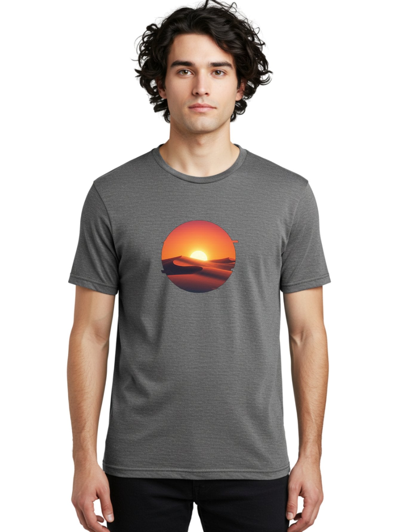 Desert-Sunset-2 Men'S Graphic Tee, 100% Cotton, Comfortable Casual Summer Wear, Machine Washable, Vintage Camera, Old Camera, Antique Camera, Black Camera, Classic Photography, Photography Equipment, Nostalgic Device, Film Camera, Camera Art Bag390 30