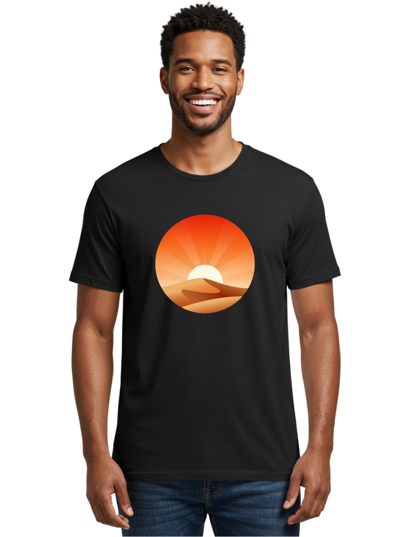 Desert-Sunset Men'S Graphic Tee, 100% Cotton, Comfortable Casual Summer Wear, Machine Washable, Vintage Camera, Old Camera, Antique Camera, Black Camera, Classic Photography, Photography Equipment, Nostalgic Device, Film Camera, Camera Art Bag394 22