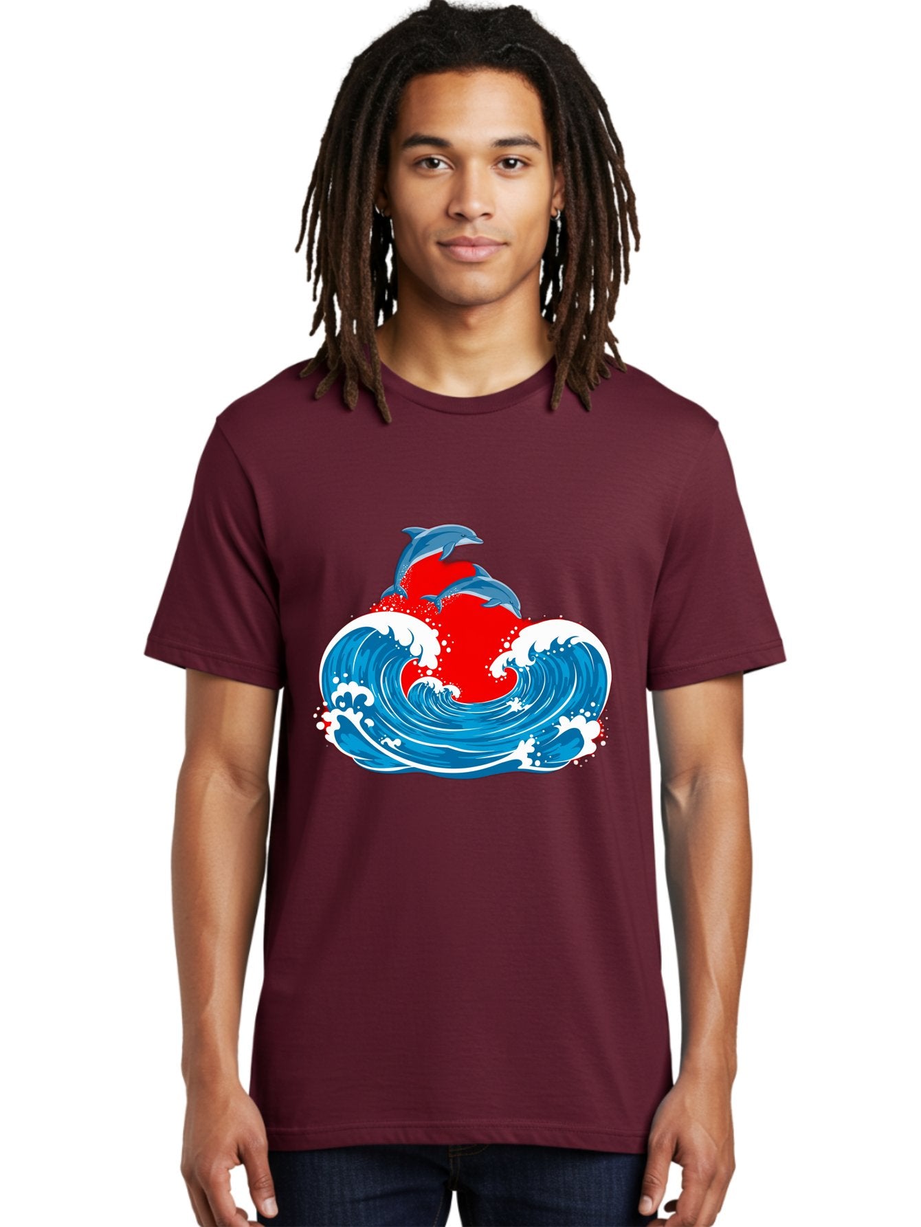 Dolphins-Jumping-Wave Men'S Graphic Tee, 100% Cotton, Comfortable Casual Summer Wear, Machine Washable, Vintage Camera, Old Camera, Antique Camera, Black Camera, Classic Photography, Photography Equipment, Nostalgic Device, Film Camera, Bag401 22