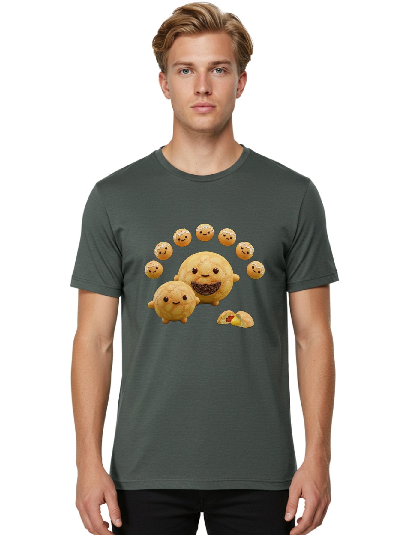 Donuts-With-Faces Men'S Graphic Tee, 100% Cotton, Comfortable Casual Summer Wear, Machine Washable, Vintage Camera, Old Camera, Antique Camera, Black Camera, Classic Photography, Photography Equipment, Nostalgic Device, Film Camera, Camera Art Bag403 30