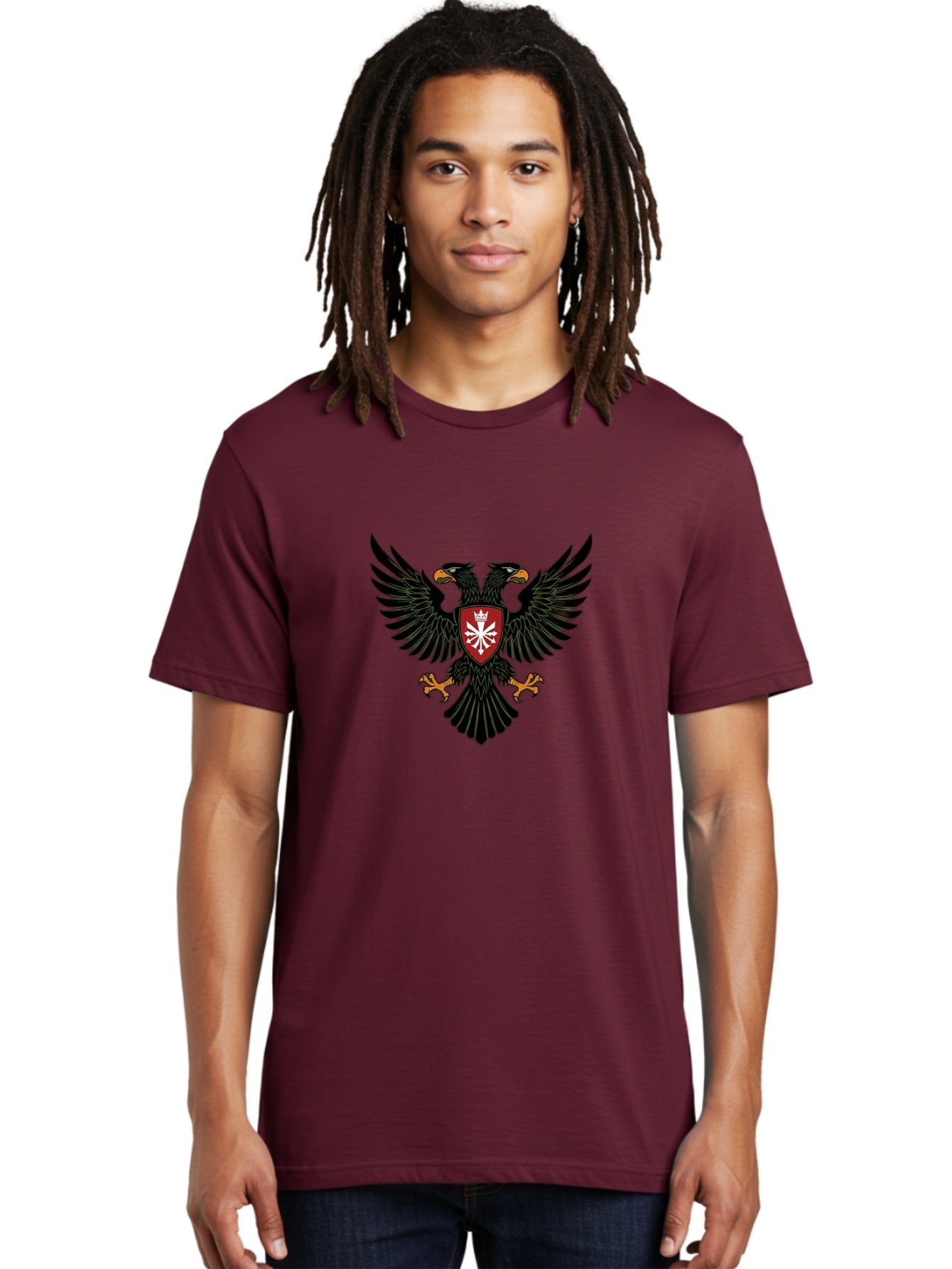 Double-Headed-Eagle-2 Men'S Graphic Tee, 100% Cotton, Comfortable Casual Summer Wear, Machine Washable, Vintage Camera, Old Camera, Antique Camera, Black Camera, Classic Photography, Photography Equipment, Nostalgic Device, Film Camera, Bag406 21