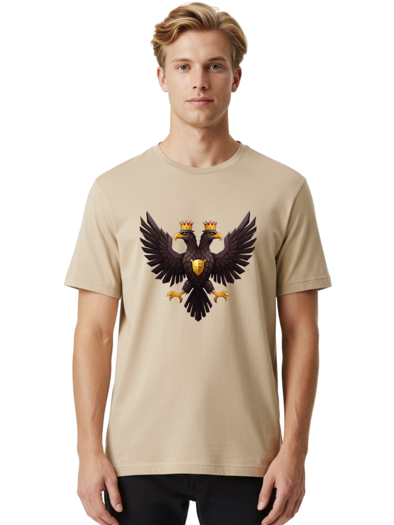 Double-Headed-Eagle-3 Men'S Graphic Tee, 100% Cotton, Comfortable Casual Summer Wear, Machine Washable, Vintage Camera, Old Camera, Antique Camera, Black Camera, Classic Photography, Photography Equipment, Nostalgic Device, Film Camera, Bag407 29