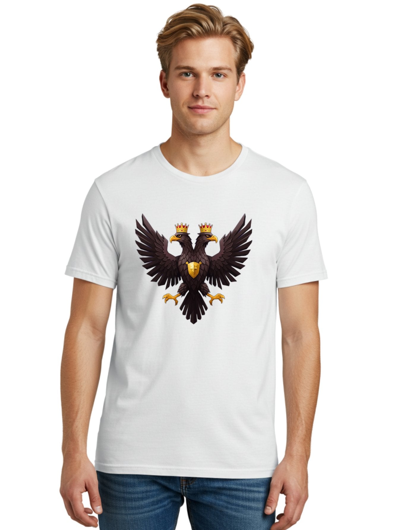 Double-Headed-Eagle-3 Men'S Graphic Tee, 100% Cotton, Comfortable Casual Summer Wear, Machine Washable, Vintage Camera, Old Camera, Antique Camera, Black Camera, Classic Photography, Photography Equipment, Nostalgic Device, Film Camera, Bag407 28