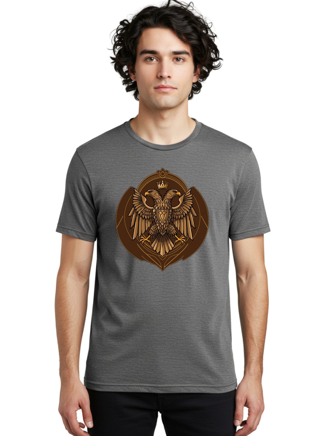 Double-Headed-Eagle-Crest Men'S Graphic Tee, 100% Cotton, Comfortable Casual Summer Wear, Machine Washable, Vintage Camera, Old Camera, Antique Camera, Black Camera, Classic Photography, Photography Equipment, Nostalgic Device, Film Camera, Bag410 30
