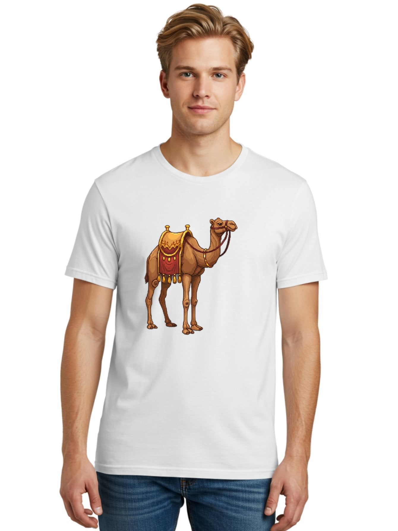 Dromedary-Camel Men'S Graphic Tee, 100% Cotton, Comfortable Casual Summer Wear, Machine Washable, Vintage Camera, Old Camera, Antique Camera, Black Camera, Classic Photography, Photography Equipment, Nostalgic Device, Film Camera, Camera Art Bag417 26