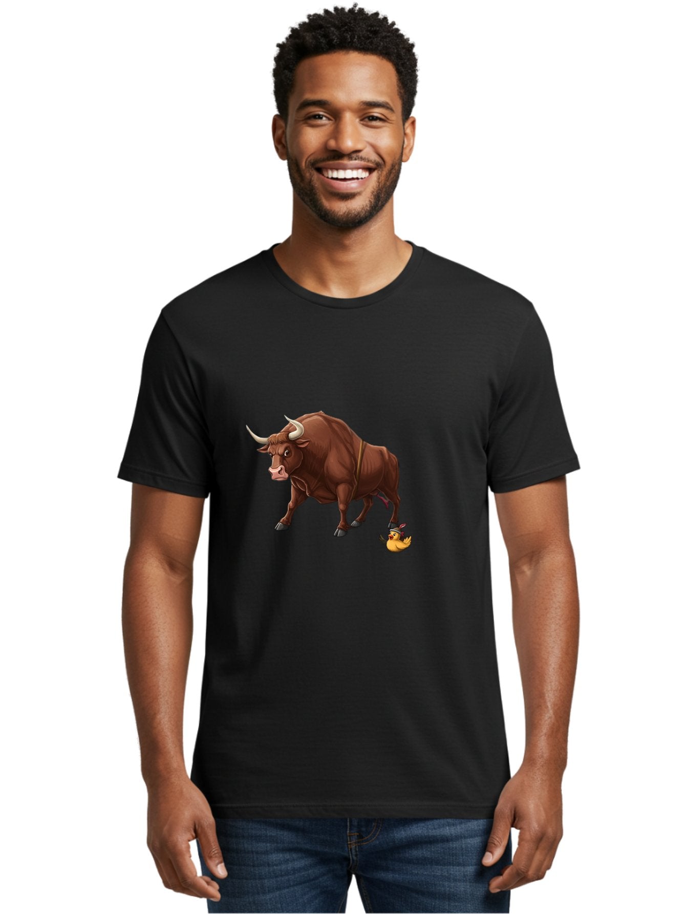 Duck-Riding-Bull Men'S Graphic Tee, 100% Cotton, Comfortable Casual Summer Wear, Machine Washable, Vintage Camera, Old Camera, Antique Camera, Black Camera, Classic Photography, Photography Equipment, Nostalgic Device, Film Camera, Camera Art Bag418 26