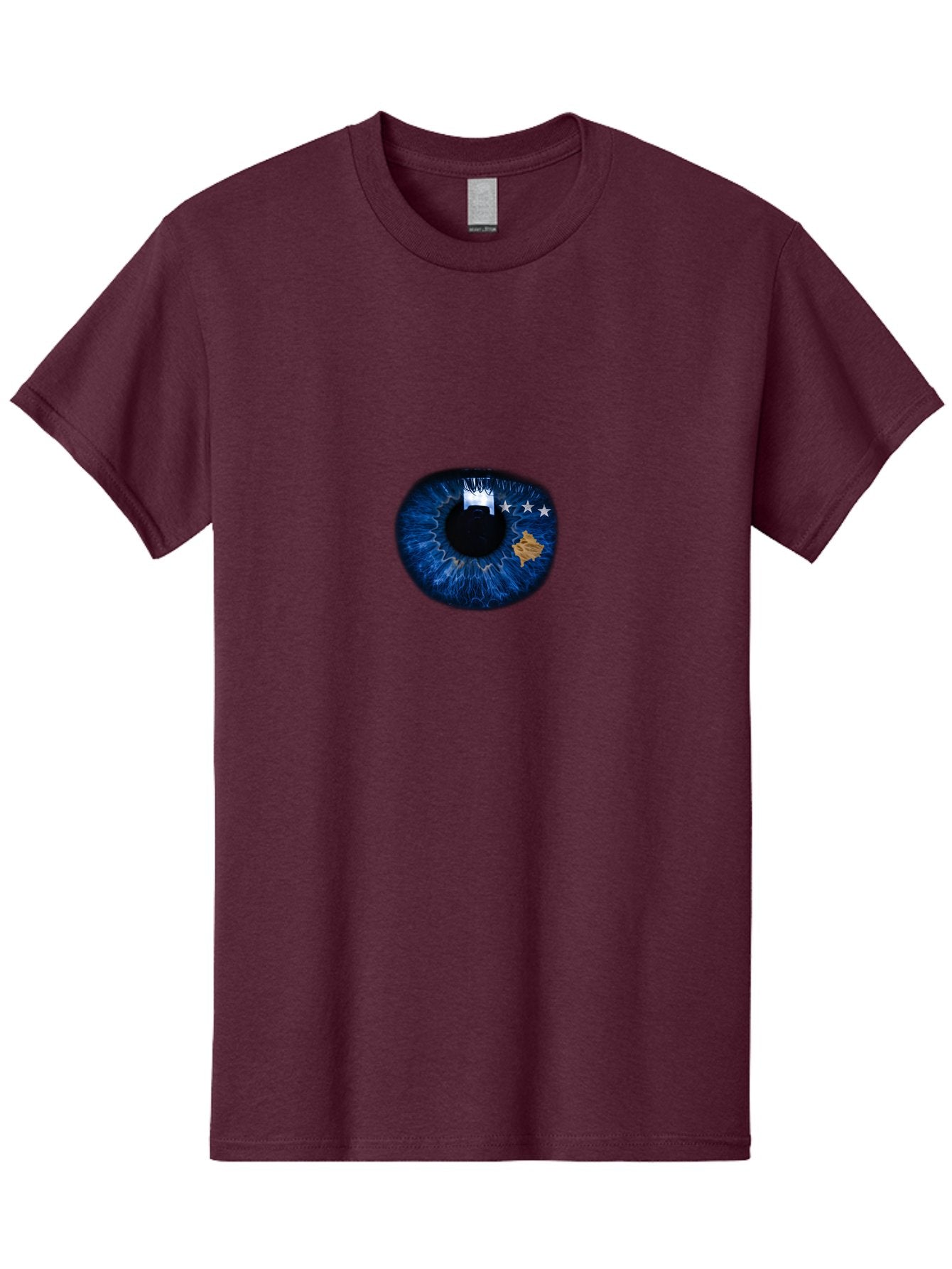 Eye-With-Eu-Flag Men'S Graphic Tee, 100% Cotton, Comfortable Casual Summer Wear, Machine Washable, Vintage Camera, Old Camera, Antique Camera, Black Camera, Classic Photography, Photography Equipment, Nostalgic Device, Film Camera, Camera Art Bag429
