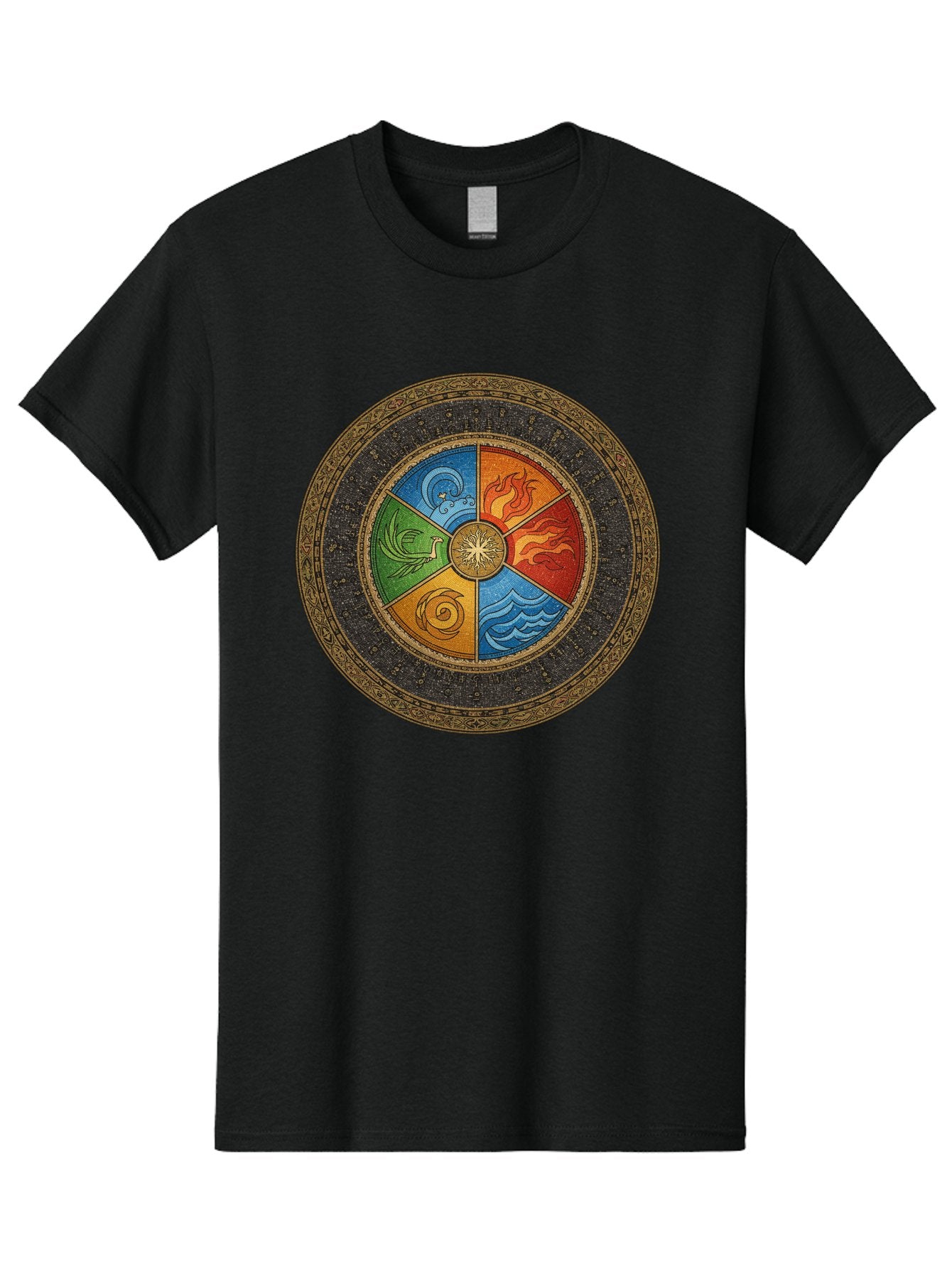 Five-Elements-Circle Men'S Graphic Tee, 100% Cotton, Comfortable Casual Summer Wear, Machine Washable, Vintage Camera, Old Camera, Antique Camera, Black Camera, Classic Photography, Photography Equipment, Nostalgic Device, Film Camera, Bag442 15