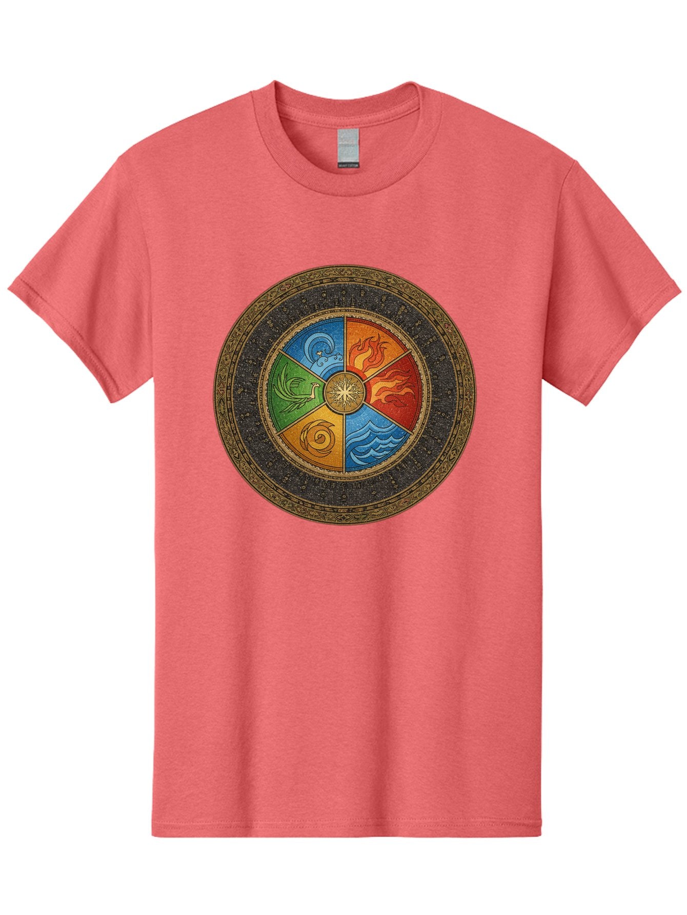 Five-Elements-Circle Men'S Graphic Tee, 100% Cotton, Comfortable Casual Summer Wear, Machine Washable, Vintage Camera, Old Camera, Antique Camera, Black Camera, Classic Photography, Photography Equipment, Nostalgic Device, Film Camera, Bag442 8