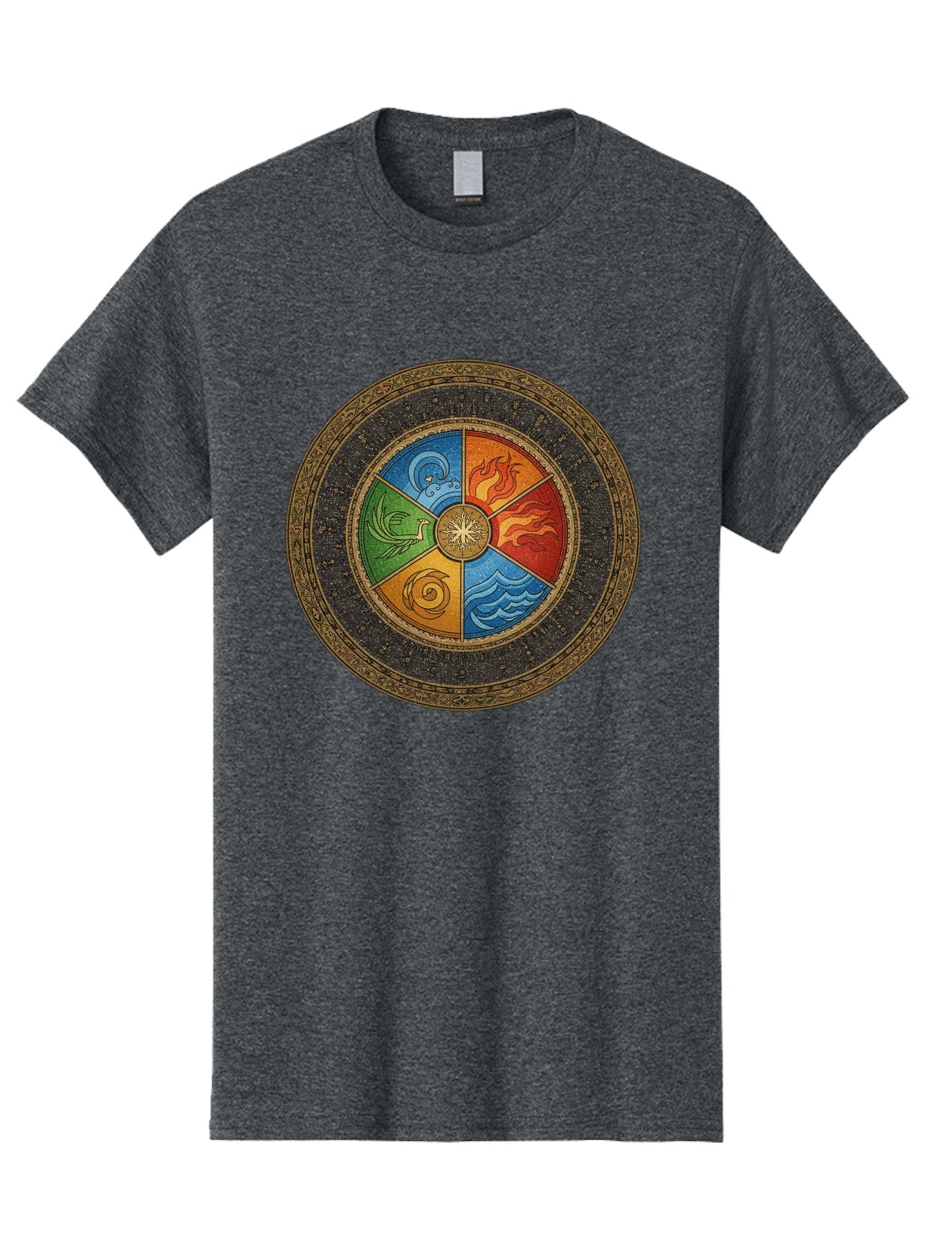 Five-Elements-Circle Men'S Graphic Tee, 100% Cotton, Comfortable Casual Summer Wear, Machine Washable, Vintage Camera, Old Camera, Antique Camera, Black Camera, Classic Photography, Photography Equipment, Nostalgic Device, Film Camera, Bag442 5
