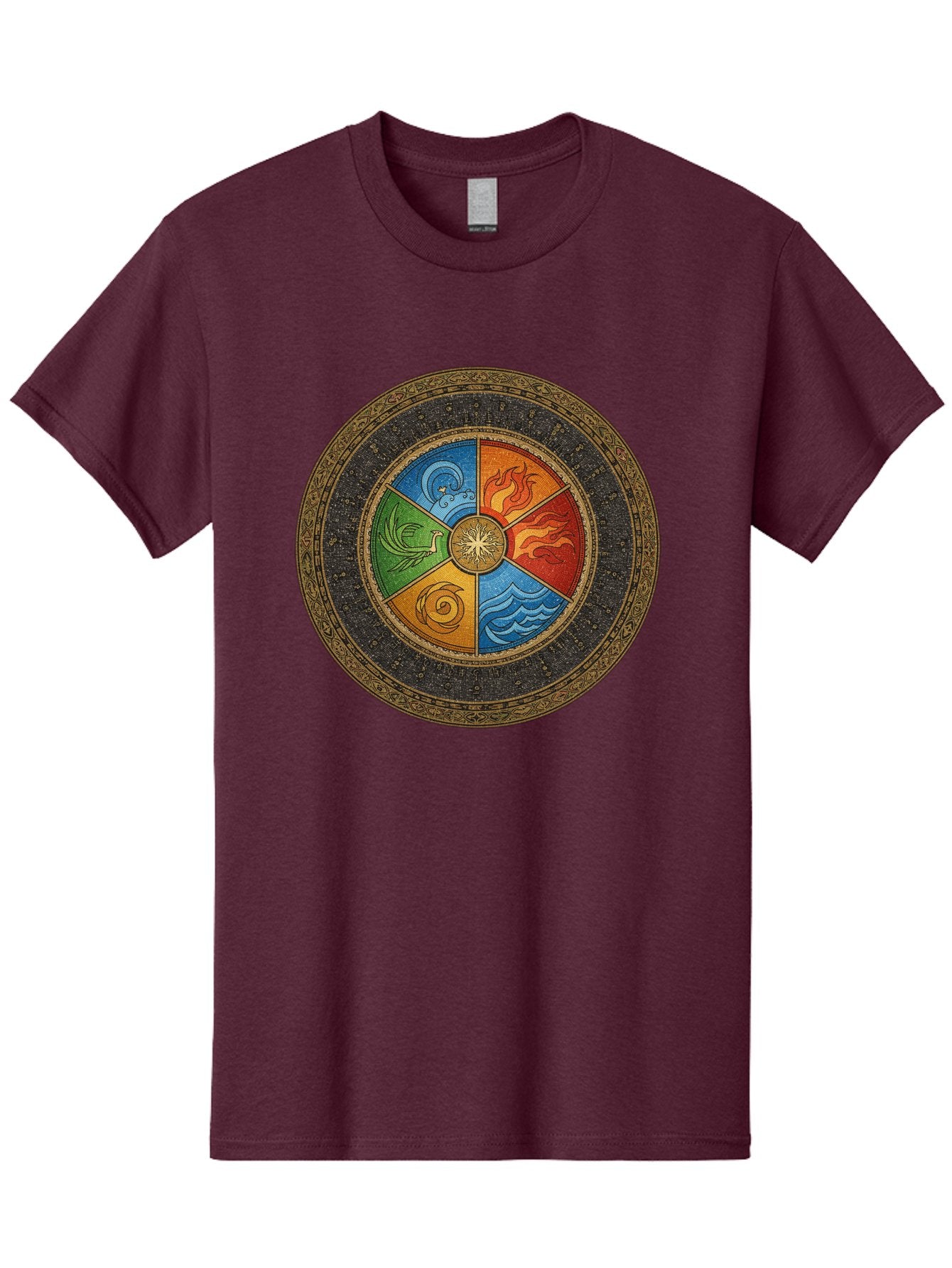 Five-Elements-Circle Men'S Graphic Tee, 100% Cotton, Comfortable Casual Summer Wear, Machine Washable, Vintage Camera, Old Camera, Antique Camera, Black Camera, Classic Photography, Photography Equipment, Nostalgic Device, Film Camera, Bag442