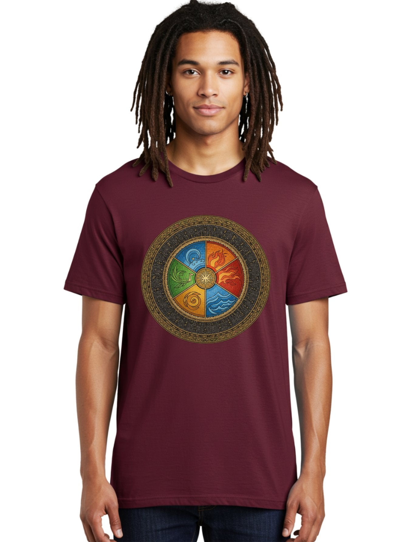 Five-Elements-Circle Men'S Graphic Tee, 100% Cotton, Comfortable Casual Summer Wear, Machine Washable, Vintage Camera, Old Camera, Antique Camera, Black Camera, Classic Photography, Photography Equipment, Nostalgic Device, Film Camera, Bag442 19