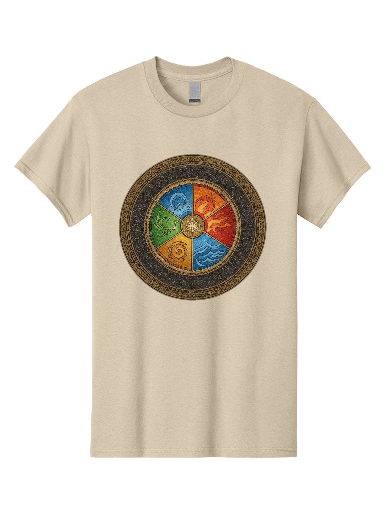 Five-Elements-Circle Men'S Graphic Tee, 100% Cotton, Comfortable Casual Summer Wear, Machine Washable, Vintage Camera, Old Camera, Antique Camera, Black Camera, Classic Photography, Photography Equipment, Nostalgic Device, Film Camera, Bag442 7