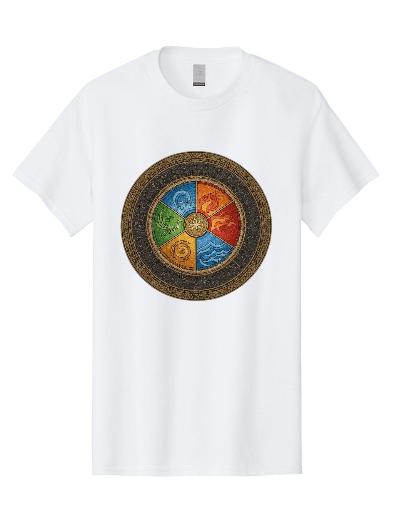 Five-Elements-Circle Men'S Graphic Tee, 100% Cotton, Comfortable Casual Summer Wear, Machine Washable, Vintage Camera, Old Camera, Antique Camera, Black Camera, Classic Photography, Photography Equipment, Nostalgic Device, Film Camera, Bag442 6