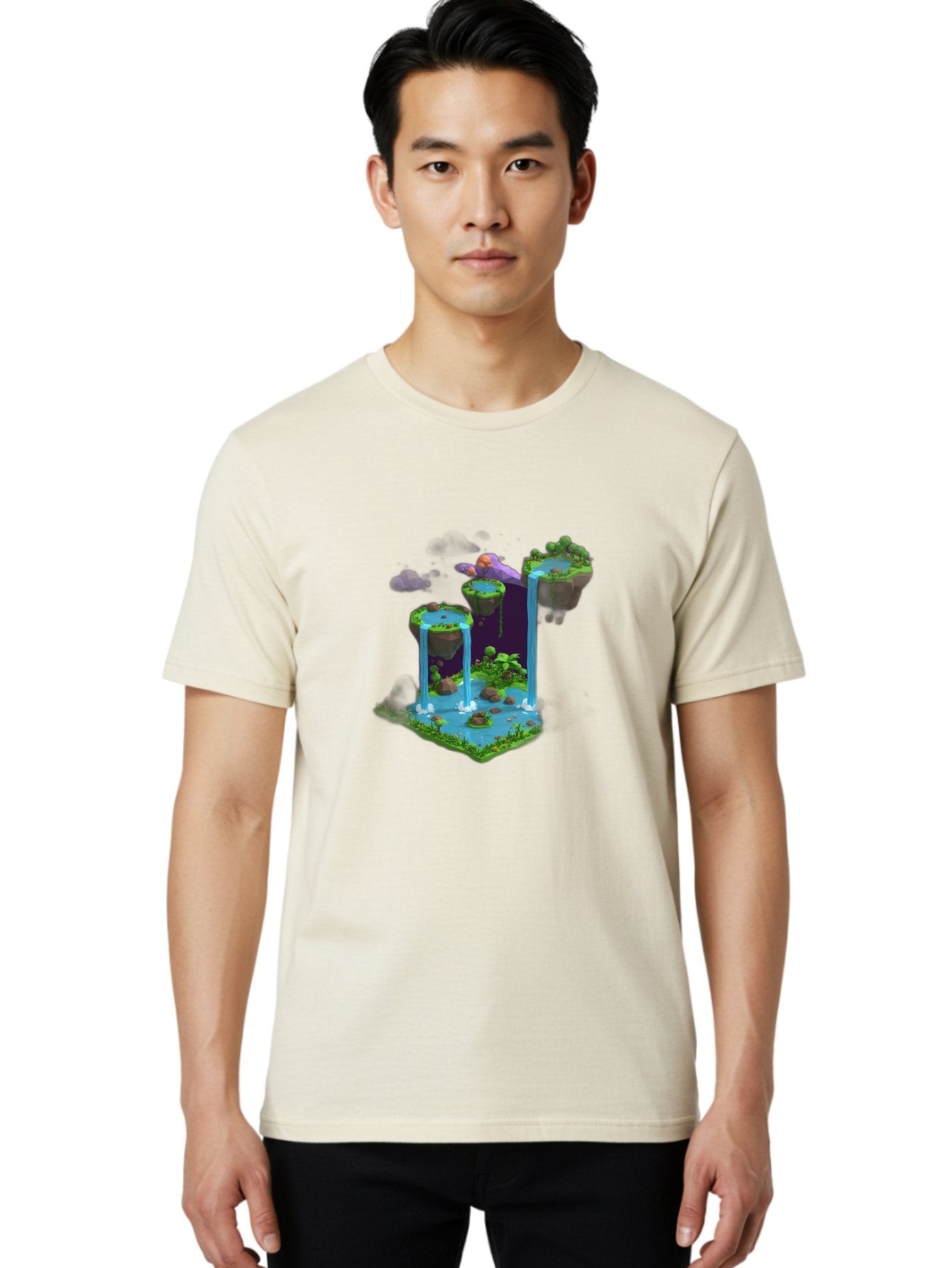 Floating-Islands-Waterfall Men'S Graphic Tee, 100% Cotton, Comfortable Casual Summer Wear, Machine Washable, Vintage Camera, Old Camera, Antique Camera, Black Camera, Classic Photography, Photography Equipment, Nostalgic Device, Film Camera, Bag449 28