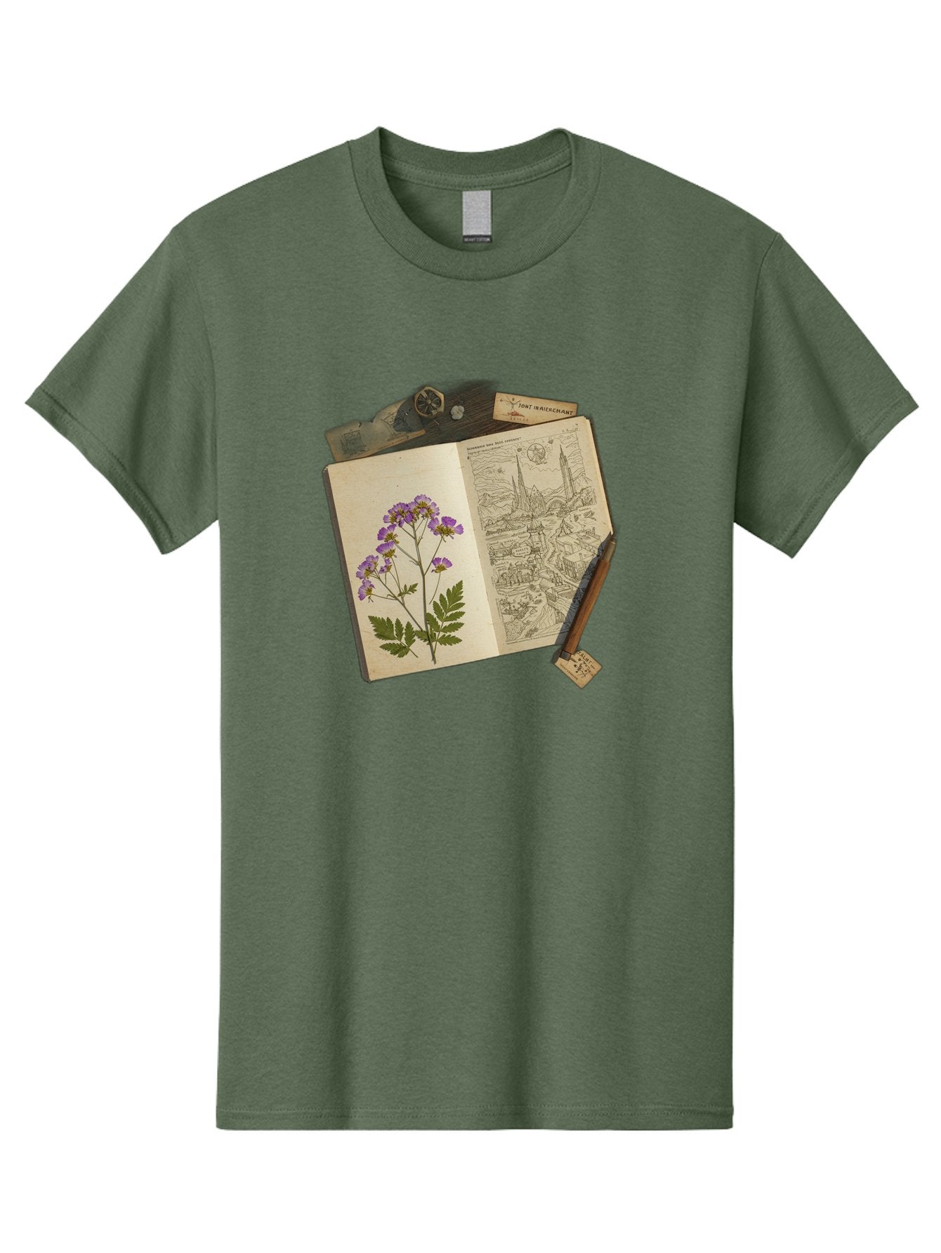 Flora-Illustration-Book Men'S Graphic Tee, 100% Cotton, Comfortable Casual Summer Wear, Machine Washable, Vintage Camera, Old Camera, Antique Camera, Black Camera, Classic Photography, Photography Equipment, Nostalgic Device, Film Camera, Bag455 13