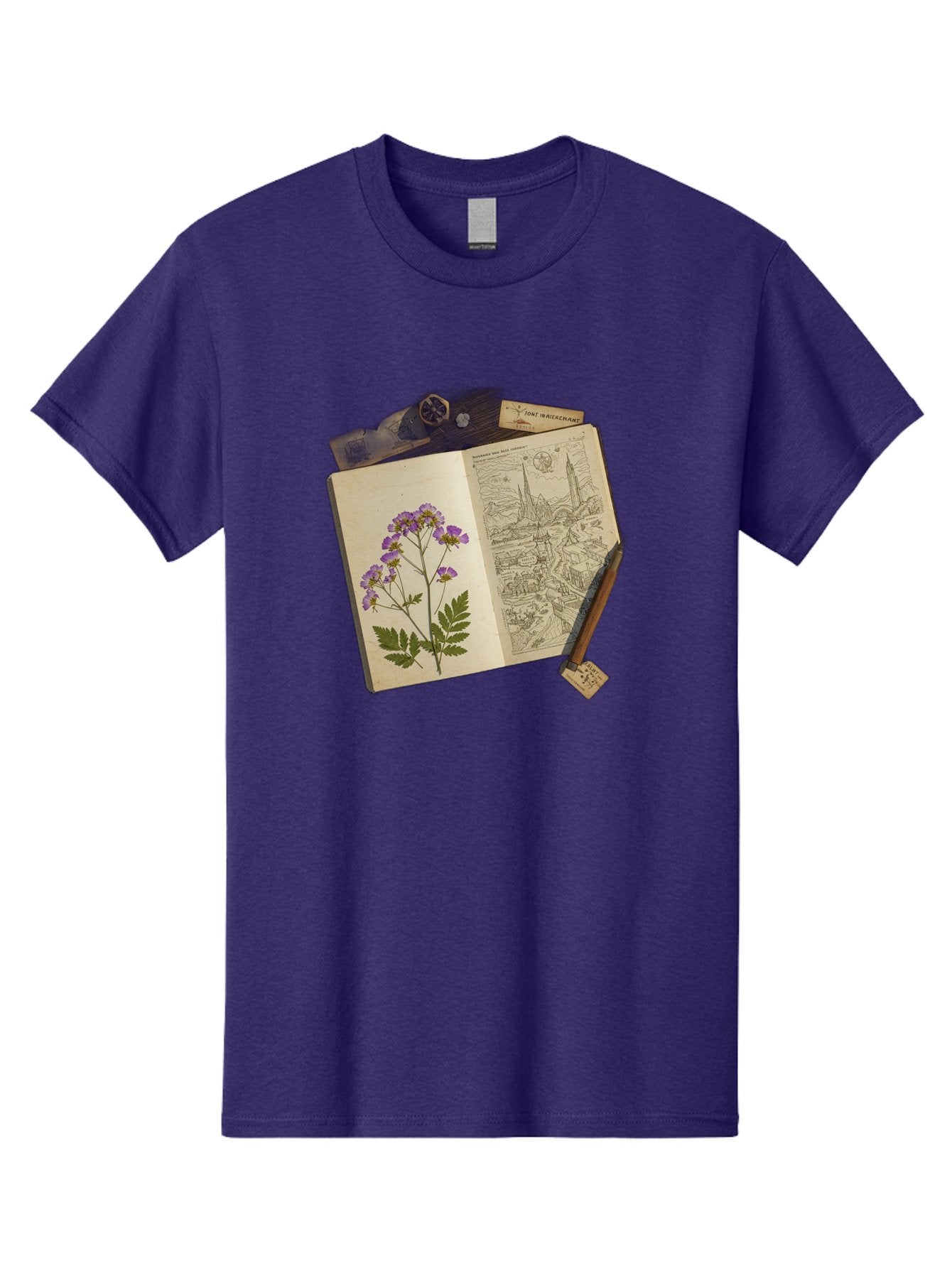 Flora-Illustration-Book Men'S Graphic Tee, 100% Cotton, Comfortable Casual Summer Wear, Machine Washable, Vintage Camera, Old Camera, Antique Camera, Black Camera, Classic Photography, Photography Equipment, Nostalgic Device, Film Camera, Bag455 14