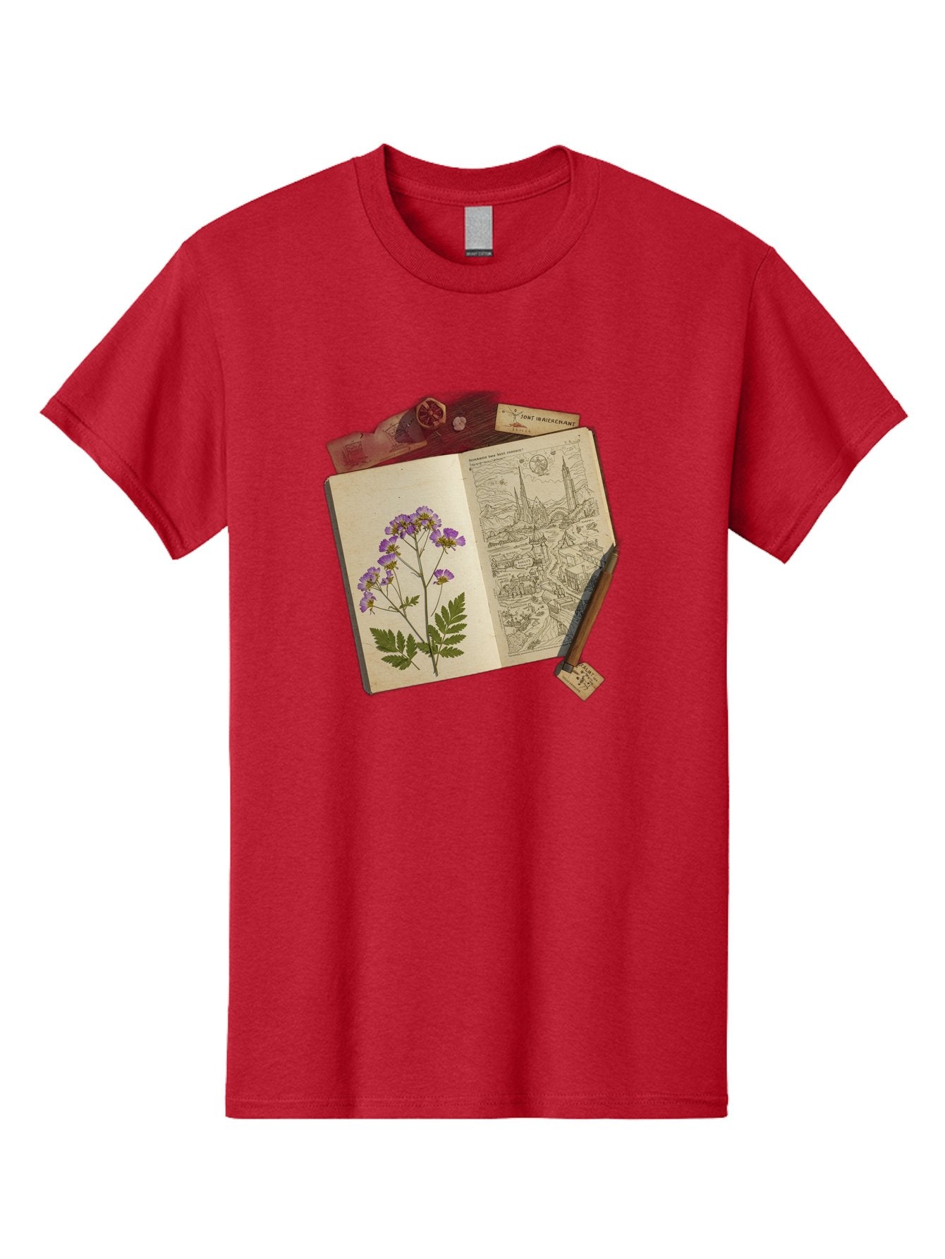 Flora-Illustration-Book Men'S Graphic Tee, 100% Cotton, Comfortable Casual Summer Wear, Machine Washable, Vintage Camera, Old Camera, Antique Camera, Black Camera, Classic Photography, Photography Equipment, Nostalgic Device, Film Camera, Bag455 9