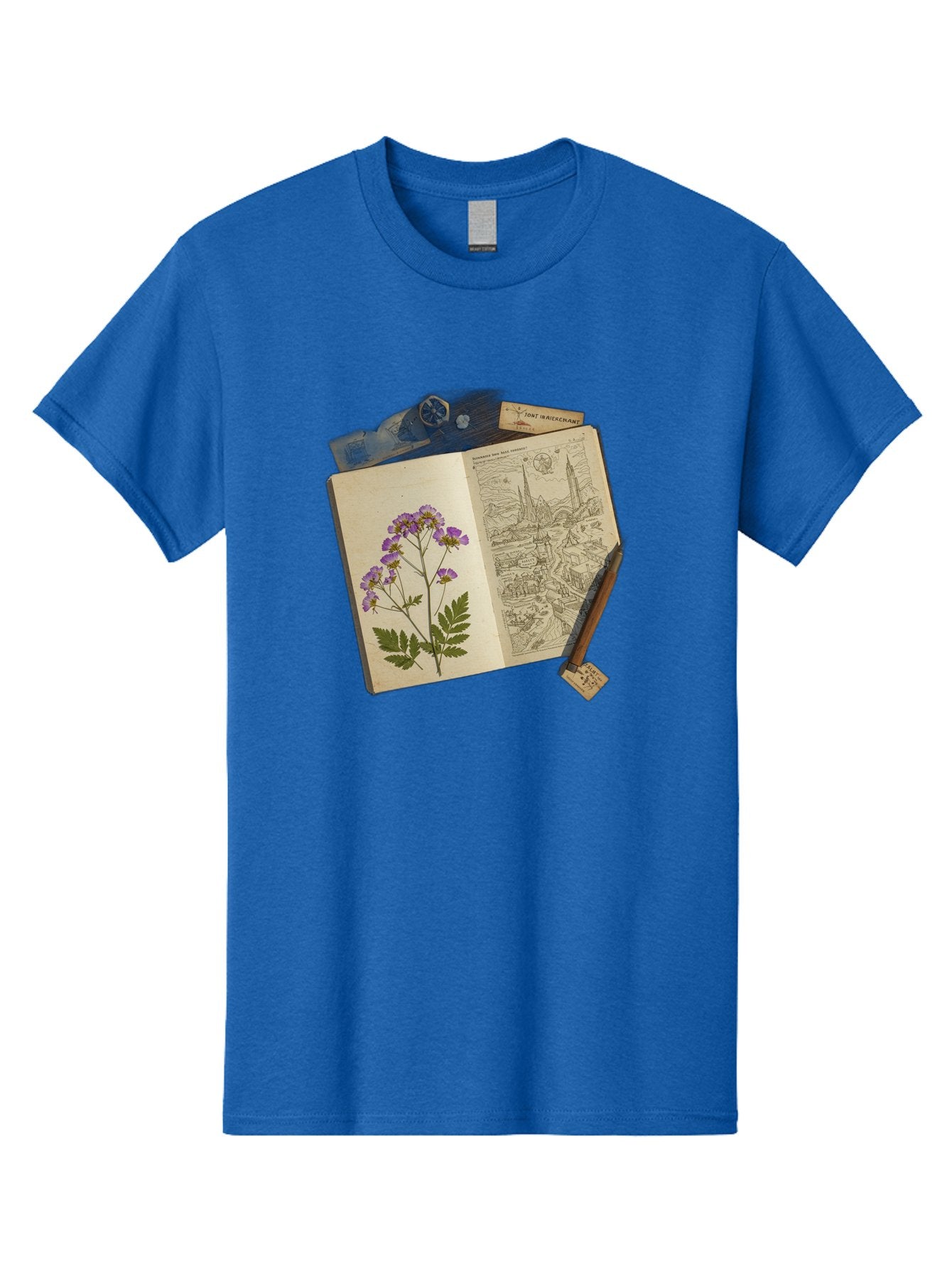 Flora-Illustration-Book Men'S Graphic Tee, 100% Cotton, Comfortable Casual Summer Wear, Machine Washable, Vintage Camera, Old Camera, Antique Camera, Black Camera, Classic Photography, Photography Equipment, Nostalgic Device, Film Camera, Bag455 4