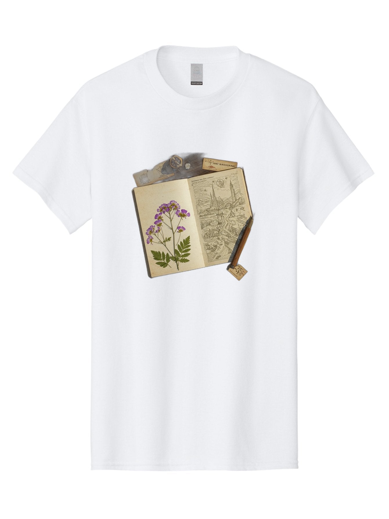 Flora-Illustration-Book Men'S Graphic Tee, 100% Cotton, Comfortable Casual Summer Wear, Machine Washable, Vintage Camera, Old Camera, Antique Camera, Black Camera, Classic Photography, Photography Equipment, Nostalgic Device, Film Camera, Bag455 12