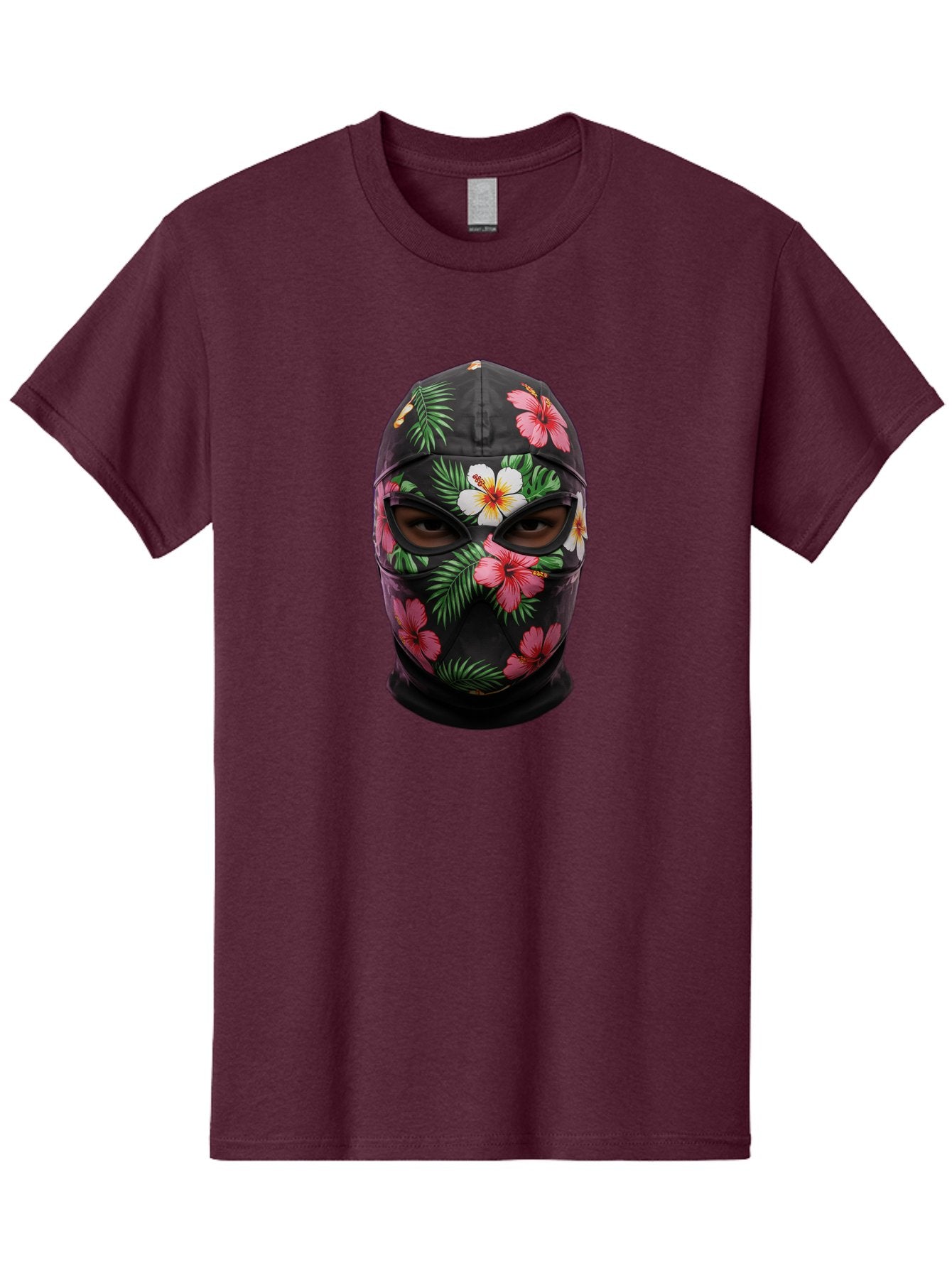 Floral-Balaclava-Mask Men'S Graphic Tee, 100% Cotton, Comfortable Casual Summer Wear, Machine Washable, Vintage Camera, Old Camera, Antique Camera, Black Camera, Classic Photography, Photography Equipment, Nostalgic Device, Film Camera, Bag456 4