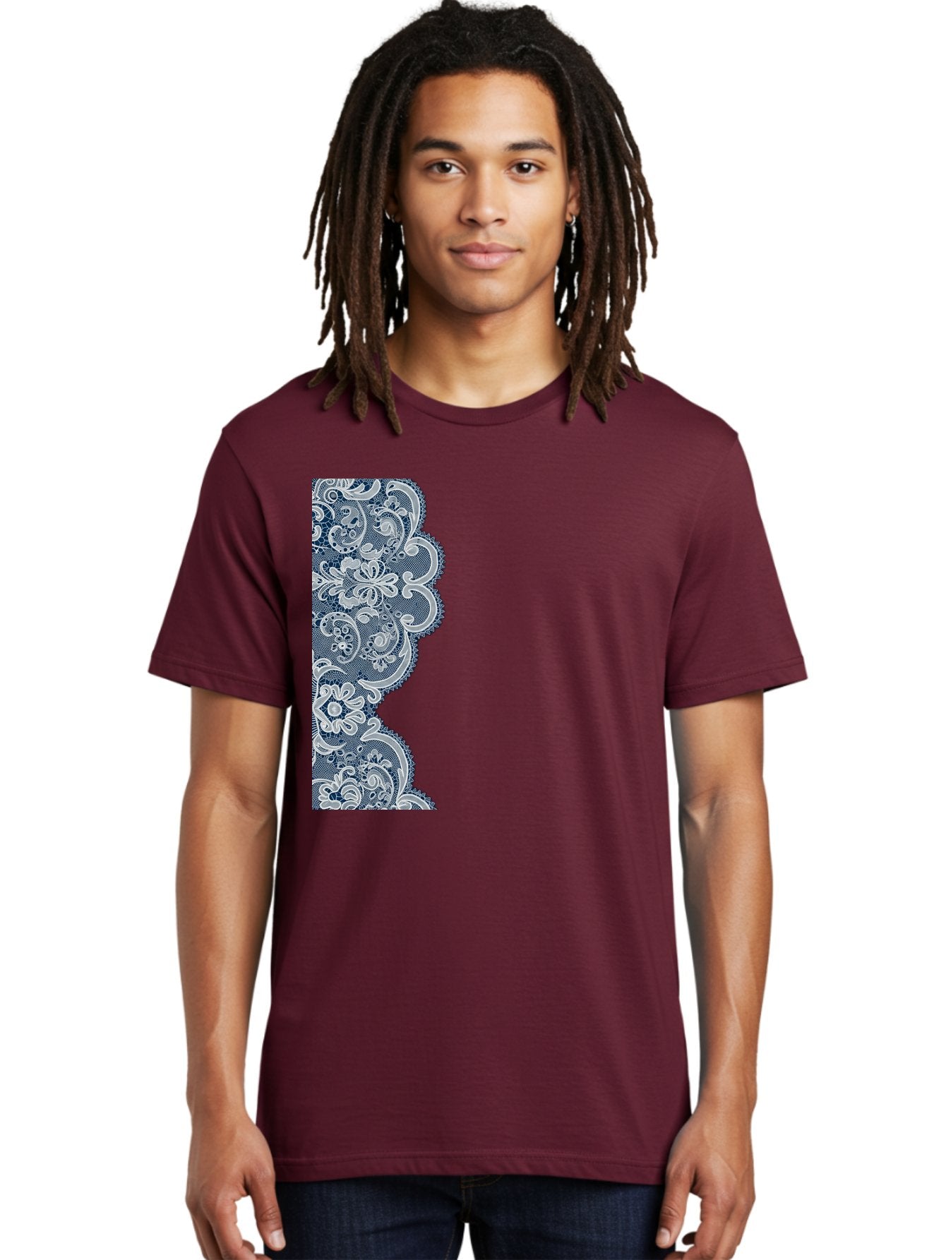 Floral-Lace-Border Men'S Graphic Tee, 100% Cotton, Comfortable Casual Summer Wear, Machine Washable, Vintage Camera, Old Camera, Antique Camera, Black Camera, Classic Photography, Photography Equipment, Nostalgic Device, Film Camera, Bag460 19