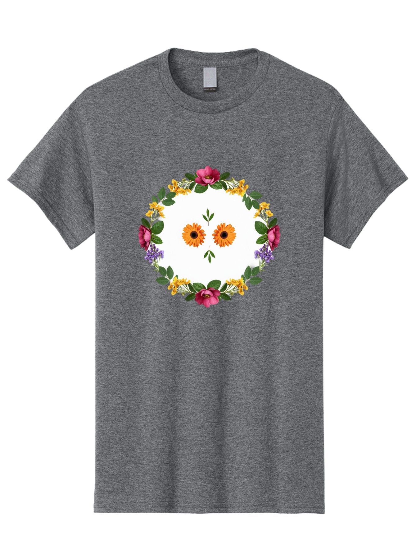 Floral-Wreath Men'S Graphic Tee, 100% Cotton, Comfortable Casual Summer Wear, Machine Washable, Vintage Camera, Old Camera, Antique Camera, Black Camera, Classic Photography, Photography Equipment, Nostalgic Device, Film Camera, Camera Art Bag468 9