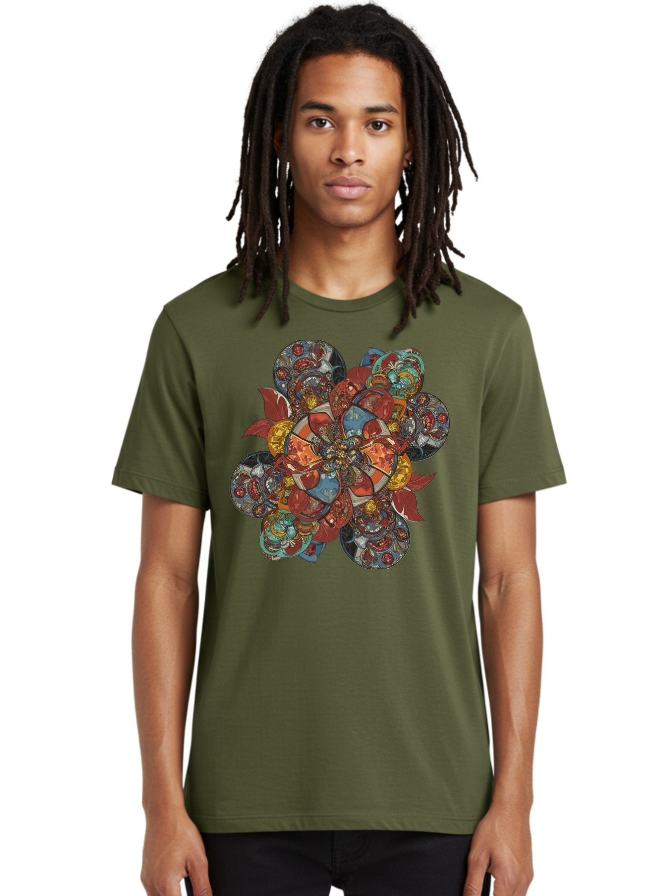 Flower-Mandala Men'S Graphic Tee, 100% Cotton, Comfortable Casual Summer Wear, Machine Washable, Vintage Camera, Old Camera, Antique Camera, Black Camera, Classic Photography, Photography Equipment, Nostalgic Device, Film Camera, Camera Art Bag472 29