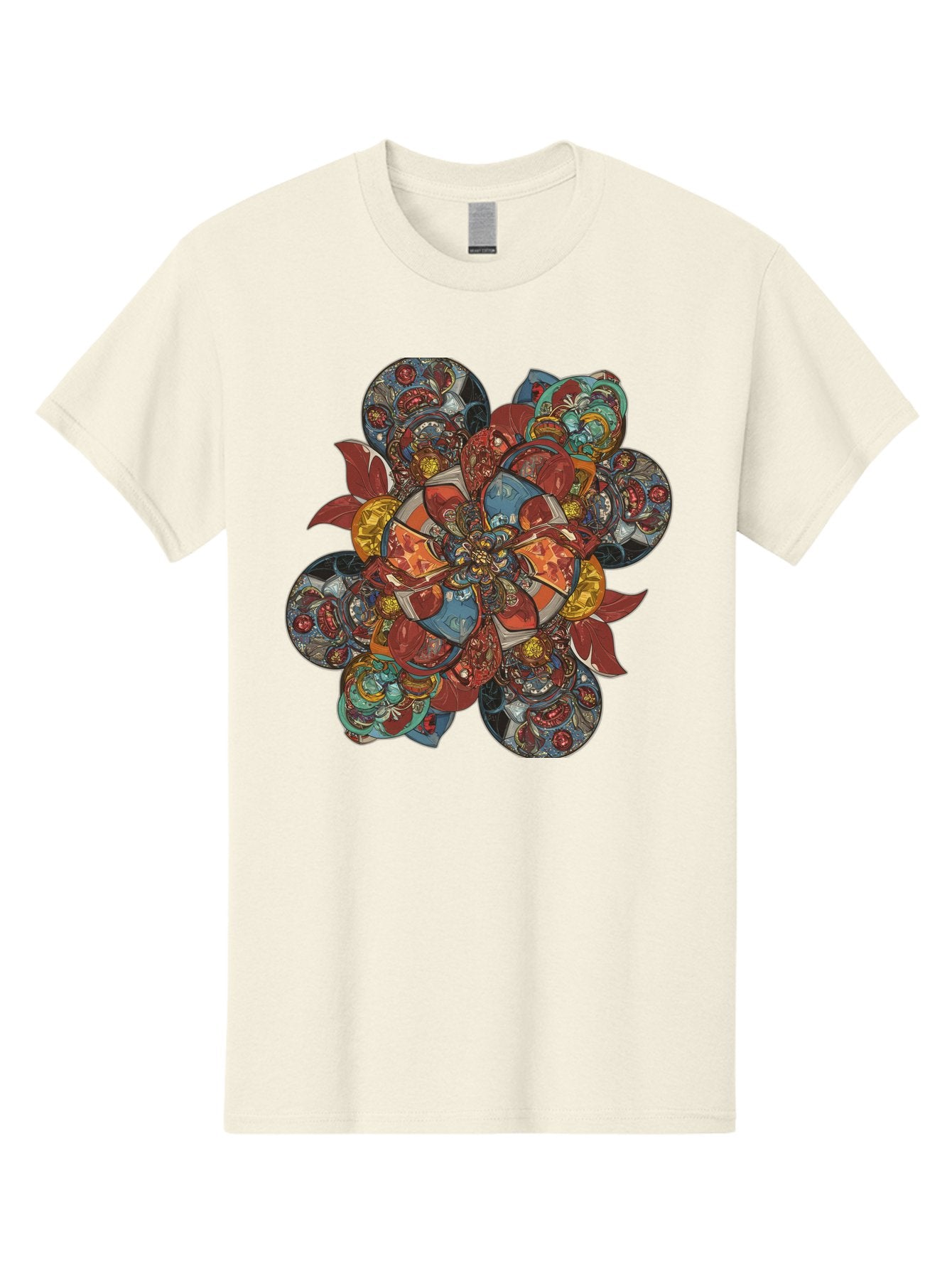 Flower-Mandala Men'S Graphic Tee, 100% Cotton, Comfortable Casual Summer Wear, Machine Washable, Vintage Camera, Old Camera, Antique Camera, Black Camera, Classic Photography, Photography Equipment, Nostalgic Device, Film Camera, Camera Art Bag472 9