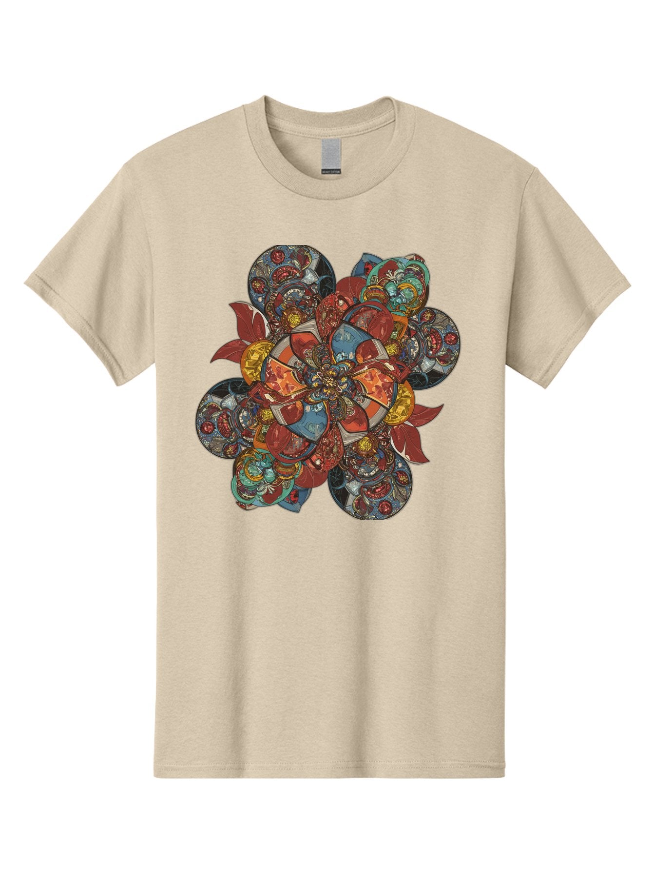 Flower-Mandala Men'S Graphic Tee, 100% Cotton, Comfortable Casual Summer Wear, Machine Washable, Vintage Camera, Old Camera, Antique Camera, Black Camera, Classic Photography, Photography Equipment, Nostalgic Device, Film Camera, Camera Art Bag472 3