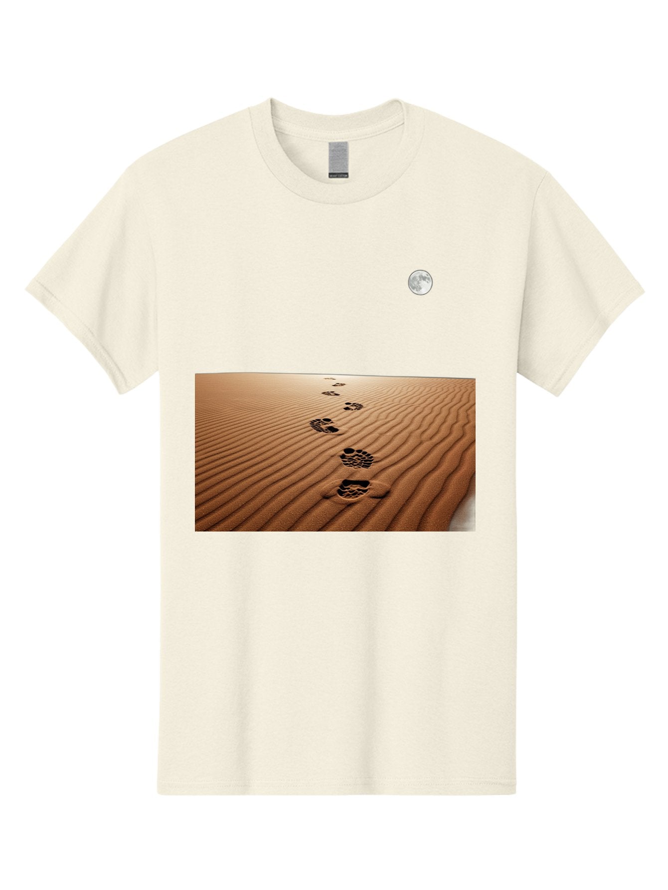 Footprints-In-Sand-Under-Moon Men'S Graphic Tee, 100% Cotton, Comfortable Casual Summer Wear, Machine Washable, Vintage Camera, Old Camera, Antique Camera, Black Camera, Classic Photography, Photography Equipment, Nostalgic Device, Bag487 14