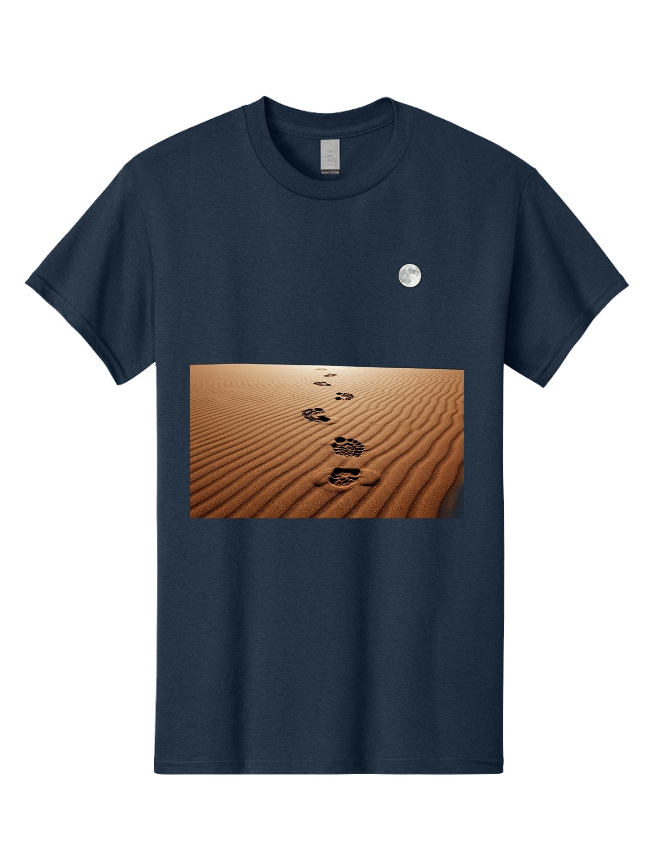 Footprints-In-Sand-Under-Moon Men'S Graphic Tee, 100% Cotton, Comfortable Casual Summer Wear, Machine Washable, Vintage Camera, Old Camera, Antique Camera, Black Camera, Classic Photography, Photography Equipment, Nostalgic Device, Bag487 13