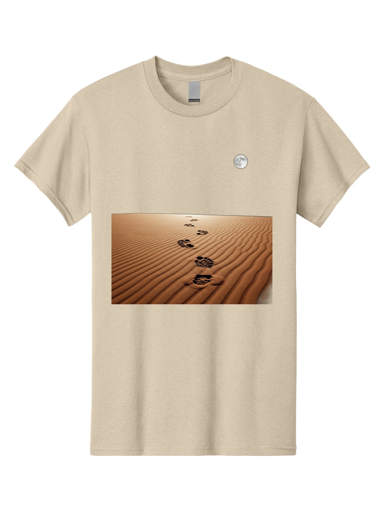 Footprints-In-Sand-Under-Moon Men'S Graphic Tee, 100% Cotton, Comfortable Casual Summer Wear, Machine Washable, Vintage Camera, Old Camera, Antique Camera, Black Camera, Classic Photography, Photography Equipment, Nostalgic Device, Bag487 11