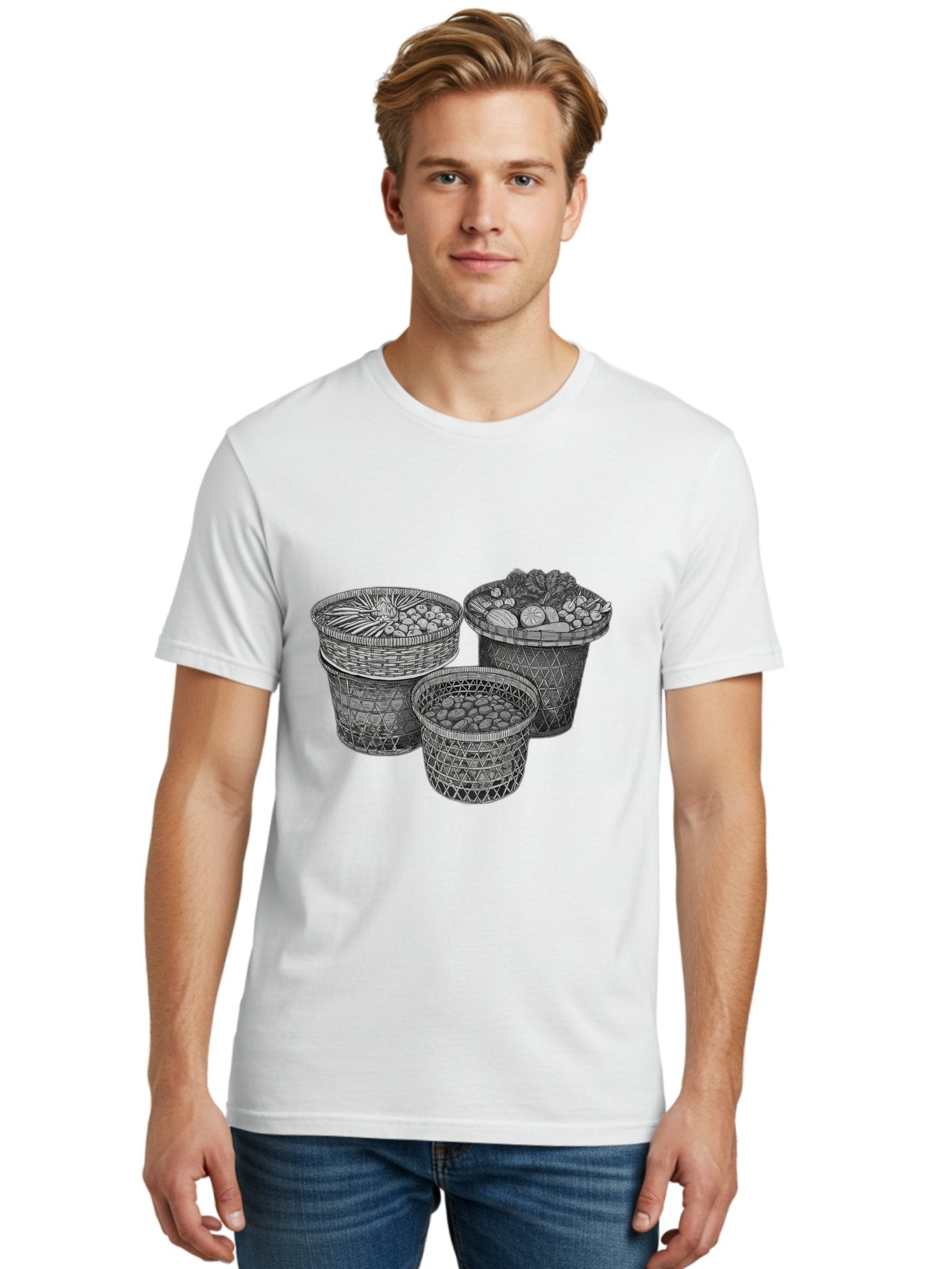 Fruit-And-Vegetable-Baskets Men'S Graphic Tee, 100% Cotton, Comfortable Casual Summer Wear, Machine Washable, Vintage Camera, Old Camera, Antique Camera, Black Camera, Classic Photography, Photography Equipment, Nostalgic Device, Film Camera, Bag497 28