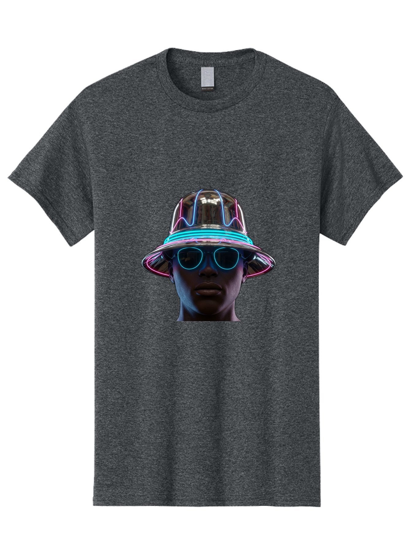 Futuristic-Hat-Portrait Men'S Graphic Tee, 100% Cotton, Comfortable Casual Summer Wear, Machine Washable, Vintage Camera, Old Camera, Antique Camera, Black Camera, Classic Photography, Photography Equipment, Nostalgic Device, Film Camera, Bag508 12