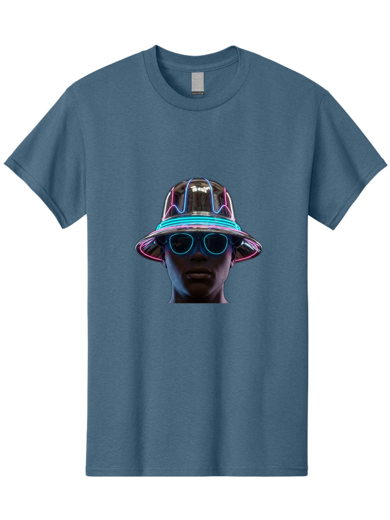 Futuristic-Hat-Portrait Men'S Graphic Tee, 100% Cotton, Comfortable Casual Summer Wear, Machine Washable, Vintage Camera, Old Camera, Antique Camera, Black Camera, Classic Photography, Photography Equipment, Nostalgic Device, Film Camera, Bag508