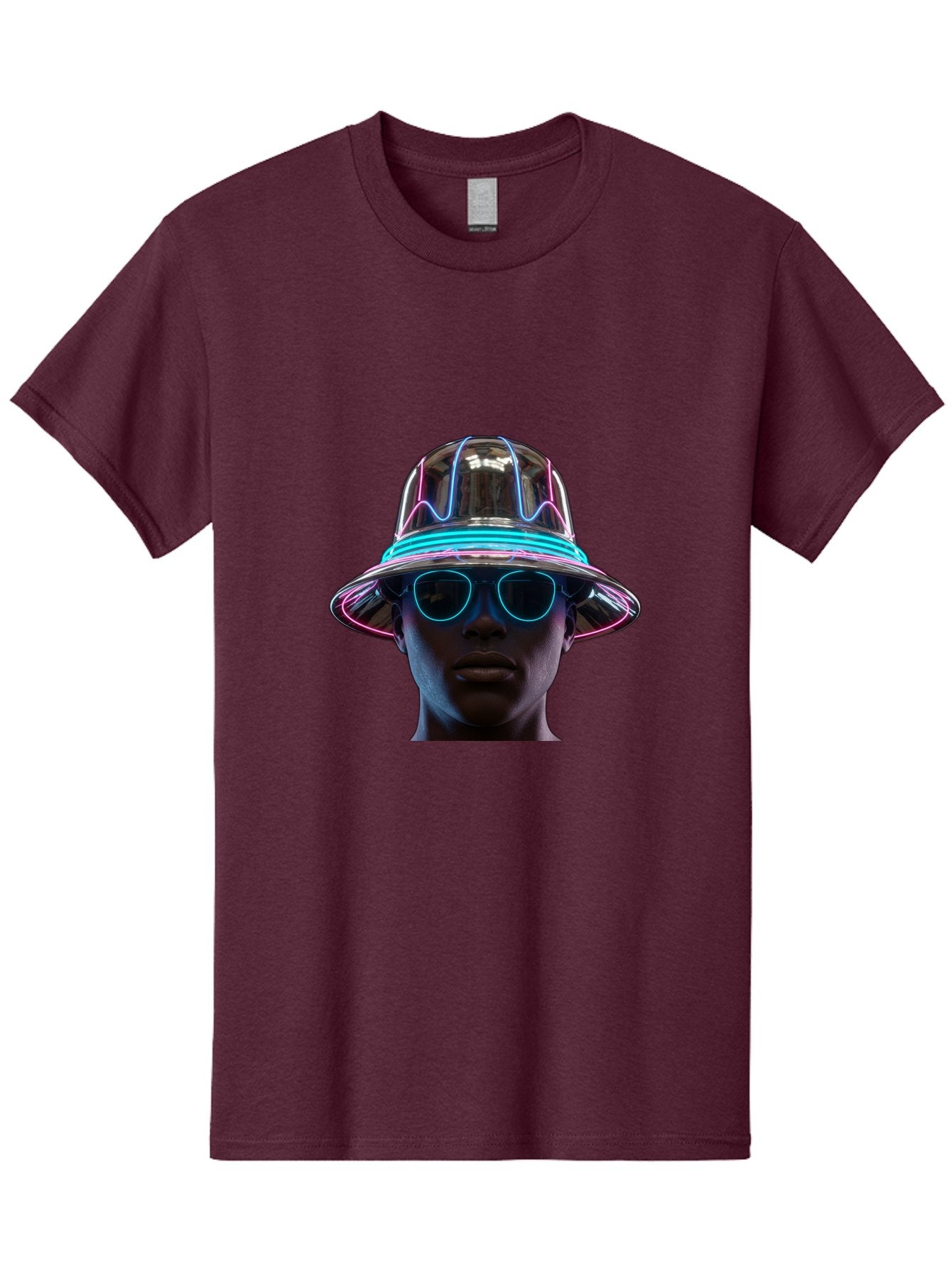 Futuristic-Hat-Portrait Men'S Graphic Tee, 100% Cotton, Comfortable Casual Summer Wear, Machine Washable, Vintage Camera, Old Camera, Antique Camera, Black Camera, Classic Photography, Photography Equipment, Nostalgic Device, Film Camera, Bag508