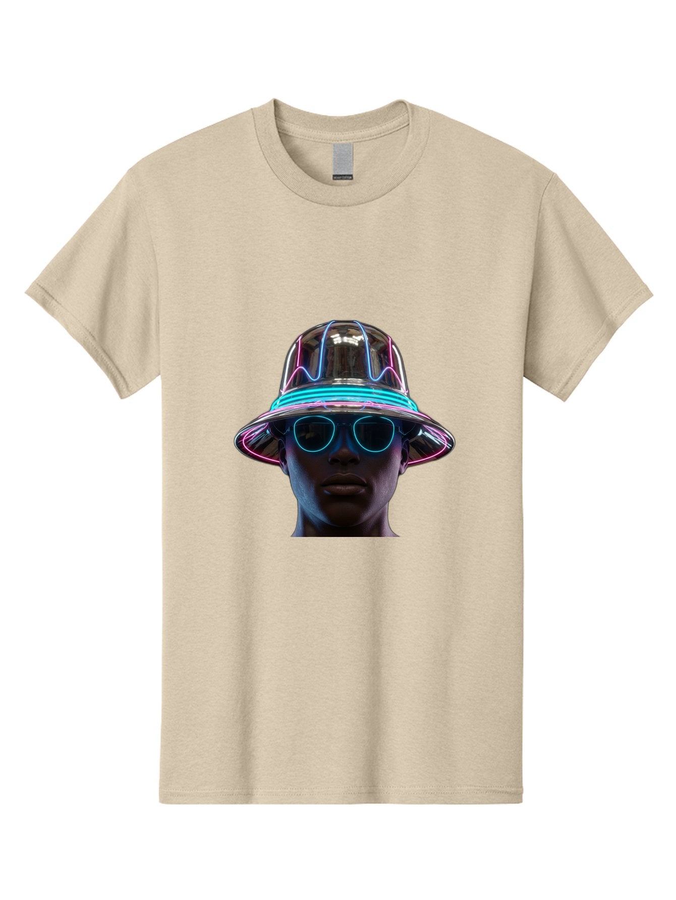 Futuristic-Hat-Portrait Men'S Graphic Tee, 100% Cotton, Comfortable Casual Summer Wear, Machine Washable, Vintage Camera, Old Camera, Antique Camera, Black Camera, Classic Photography, Photography Equipment, Nostalgic Device, Film Camera, Bag508 8