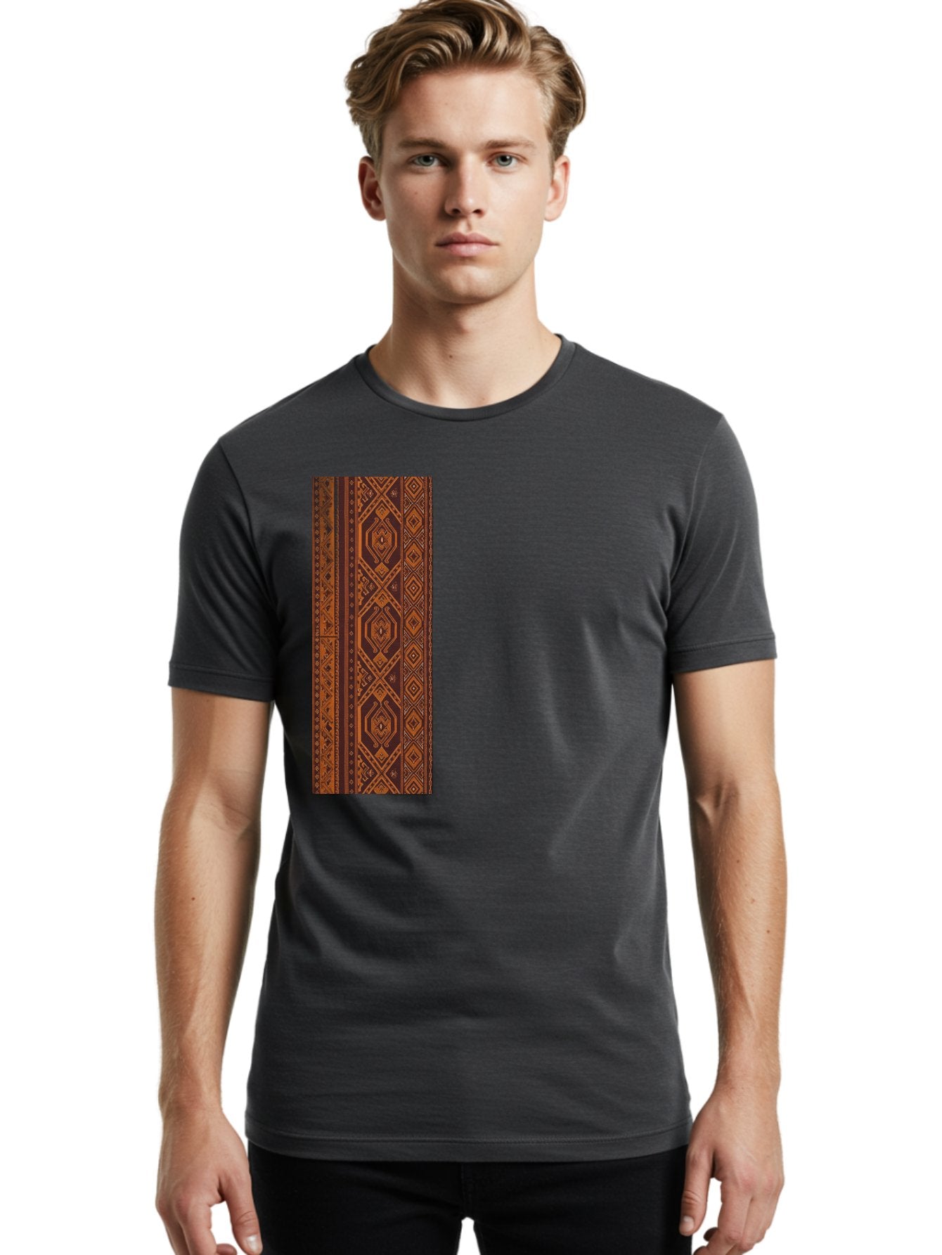 Geometric-Border Men'S Graphic Tee, 100% Cotton, Comfortable Casual Summer Wear, Machine Washable, Vintage Camera, Old Camera, Antique Camera, Black Camera, Classic Photography, Photography Equipment, Nostalgic Device, Film Camera, Camera Art Bag515 18