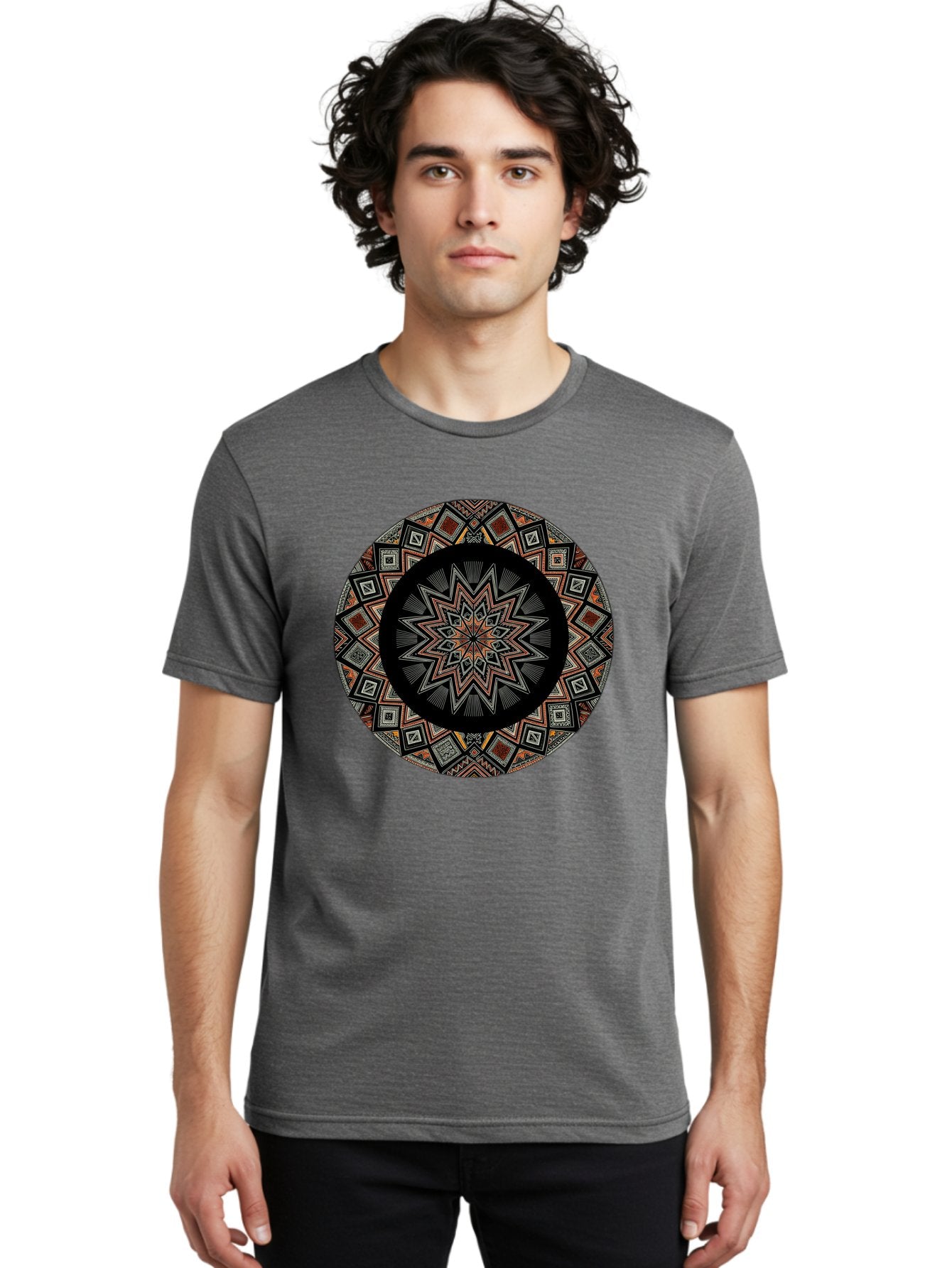 Geometric-Mandala Men'S Graphic Tee, 100% Cotton, Comfortable Casual Summer Wear, Machine Washable, Vintage Camera, Old Camera, Antique Camera, Black Camera, Classic Photography, Photography Equipment, Nostalgic Device, Film Camera, Camera Art Bag518 19