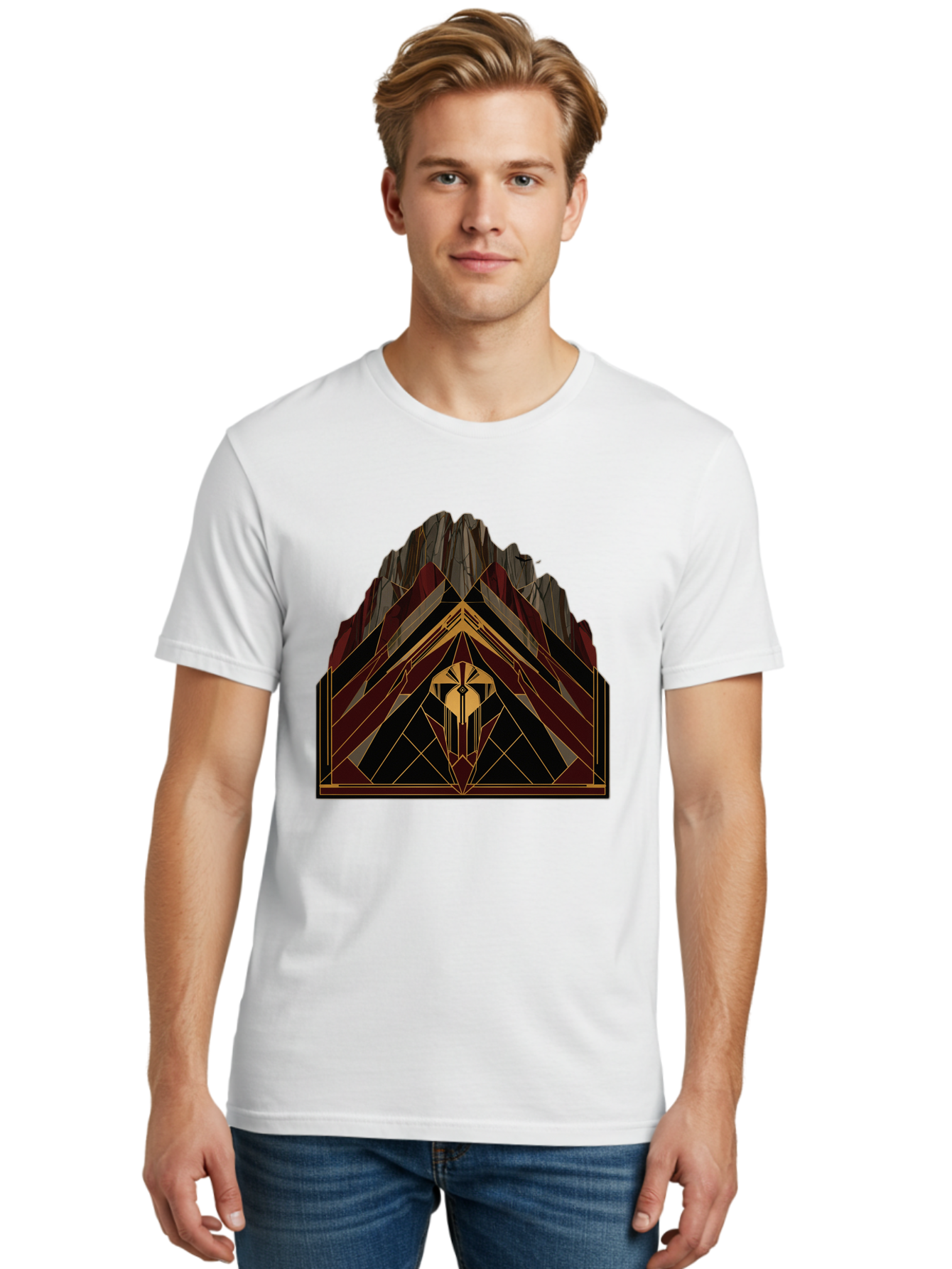 Geometric-Mountain-Design Men'S Graphic Tee, 100% Cotton, Comfortable Casual Summer Wear, Machine Washable, Vintage Camera, Old Camera, Antique Camera, Black Camera, Classic Photography, Photography Equipment, Nostalgic Device, Film Camera, Bag519 20